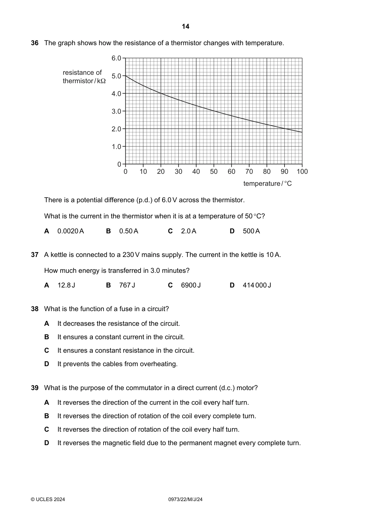Cambridge IGCSE Sciences - Co-ordinated (9-1) 0973 2024 May/June Paper 2 · Variant 2 question paper, page 14 of 16