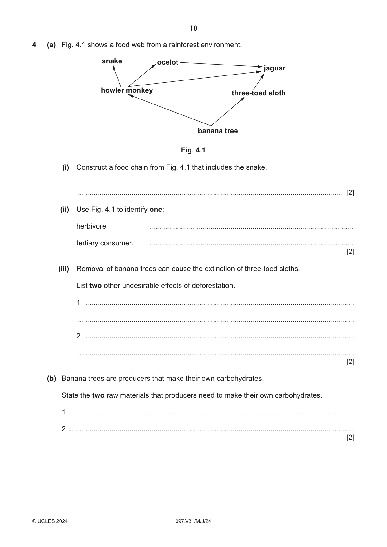 Cambridge IGCSE Sciences - Co-ordinated (9-1) 0973 2024 May/June Paper 3 · Variant 1 question paper, page 10 of 28