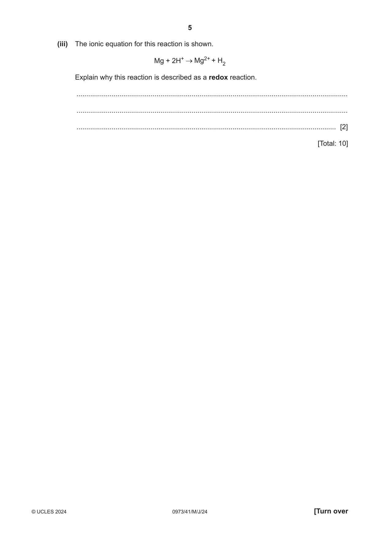 Cambridge IGCSE Sciences - Co-ordinated (9-1) 0973 2024 May/June Paper 4 · Variant 1 question paper, page 5 of 28