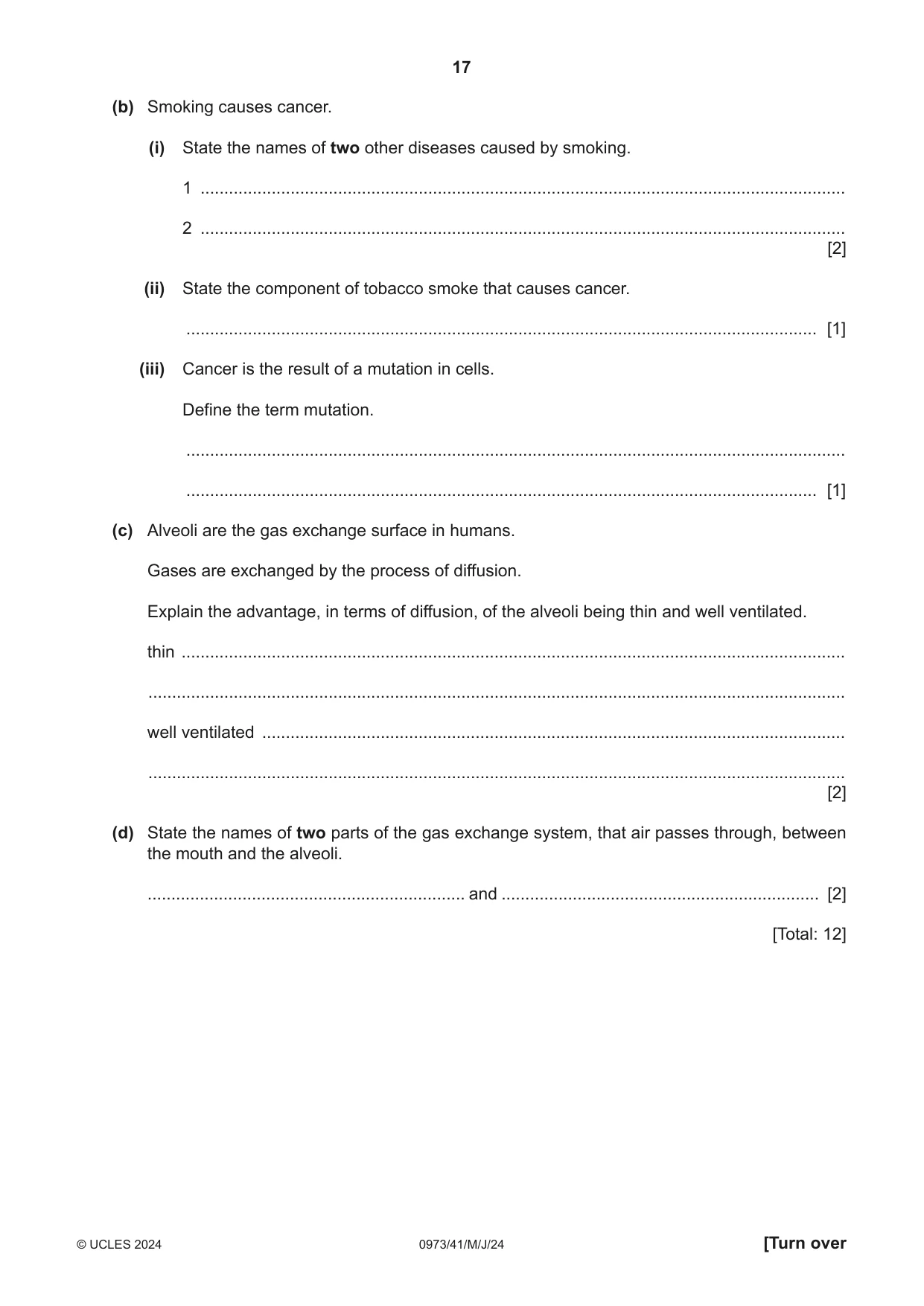 Cambridge IGCSE Sciences - Co-ordinated (9-1) 0973 2024 May/June Paper 4 · Variant 1 question paper, page 17 of 28