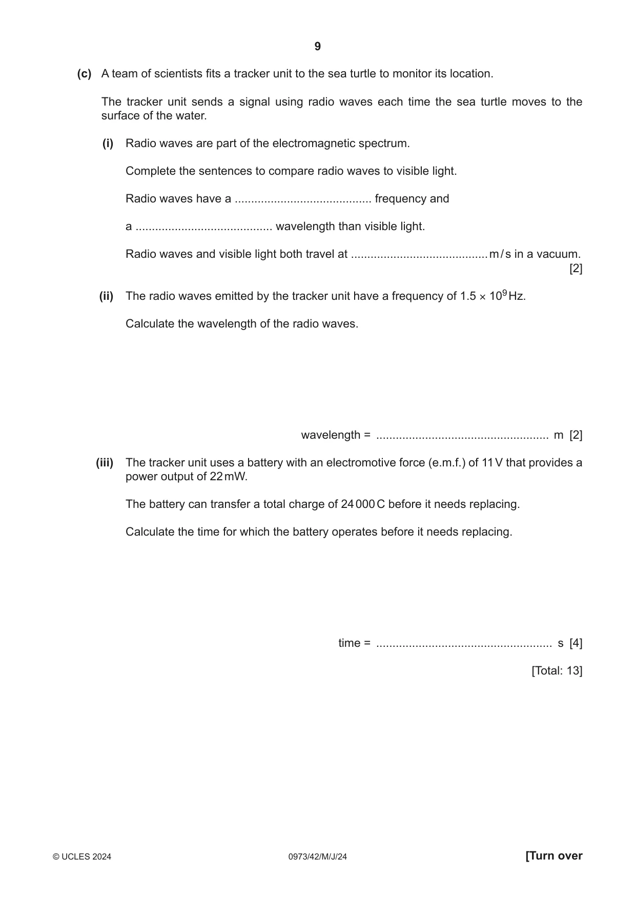 Cambridge IGCSE Sciences - Co-ordinated (9-1) 0973 2024 May/June Paper 4 · Variant 2 question paper, page 9 of 28