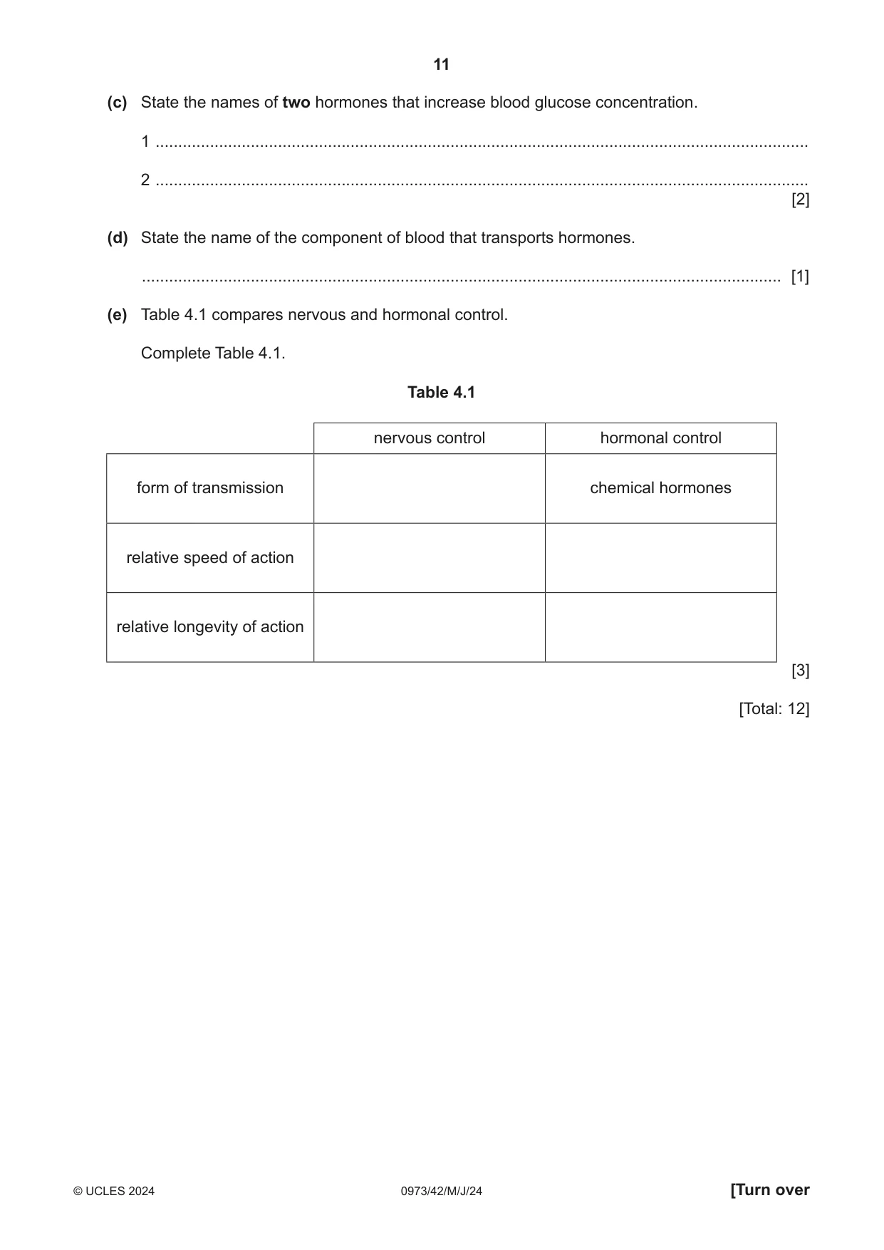 Cambridge IGCSE Sciences - Co-ordinated (9-1) 0973 2024 May/June Paper 4 · Variant 2 question paper, page 11 of 28