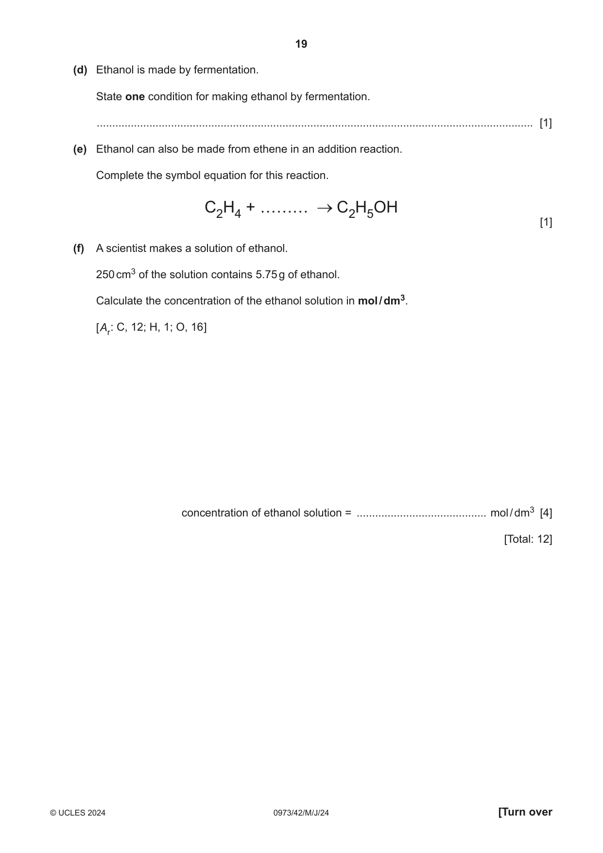 Cambridge IGCSE Sciences - Co-ordinated (9-1) 0973 2024 May/June Paper 4 · Variant 2 question paper, page 19 of 28