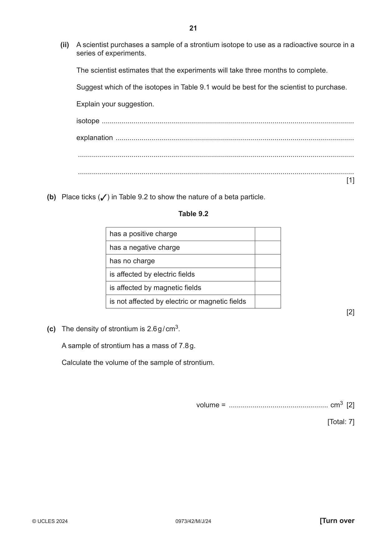 Cambridge IGCSE Sciences - Co-ordinated (9-1) 0973 2024 May/June Paper 4 · Variant 2 question paper, page 21 of 28