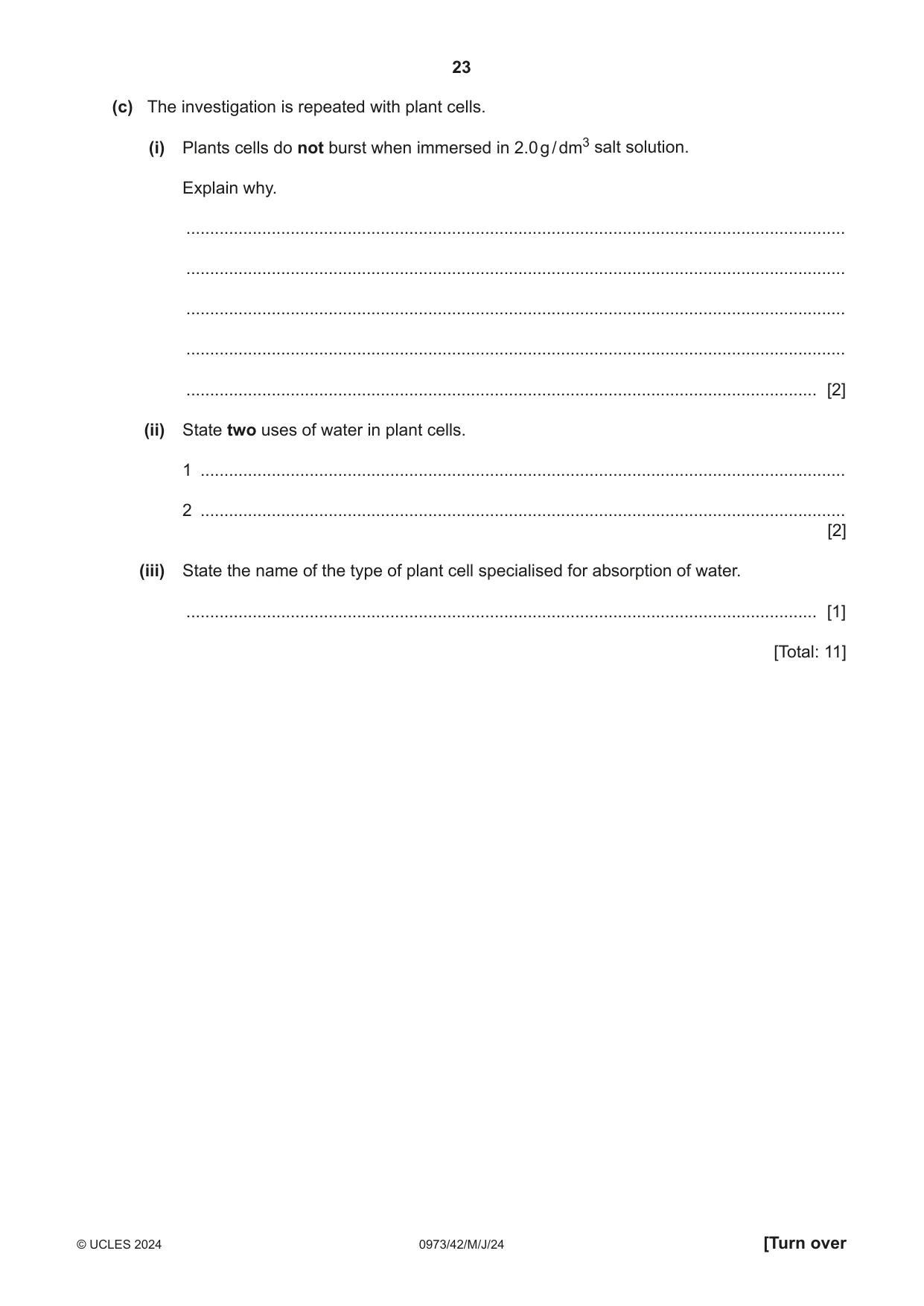 Cambridge IGCSE Sciences - Co-ordinated (9-1) 0973 2024 May/June Paper 4 · Variant 2 question paper, page 23 of 28