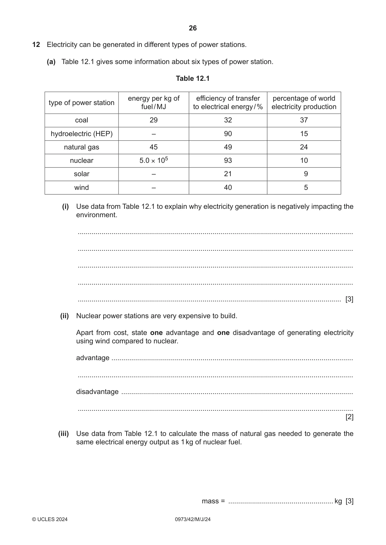 Cambridge IGCSE Sciences - Co-ordinated (9-1) 0973 2024 May/June Paper 4 · Variant 2 question paper, page 26 of 28