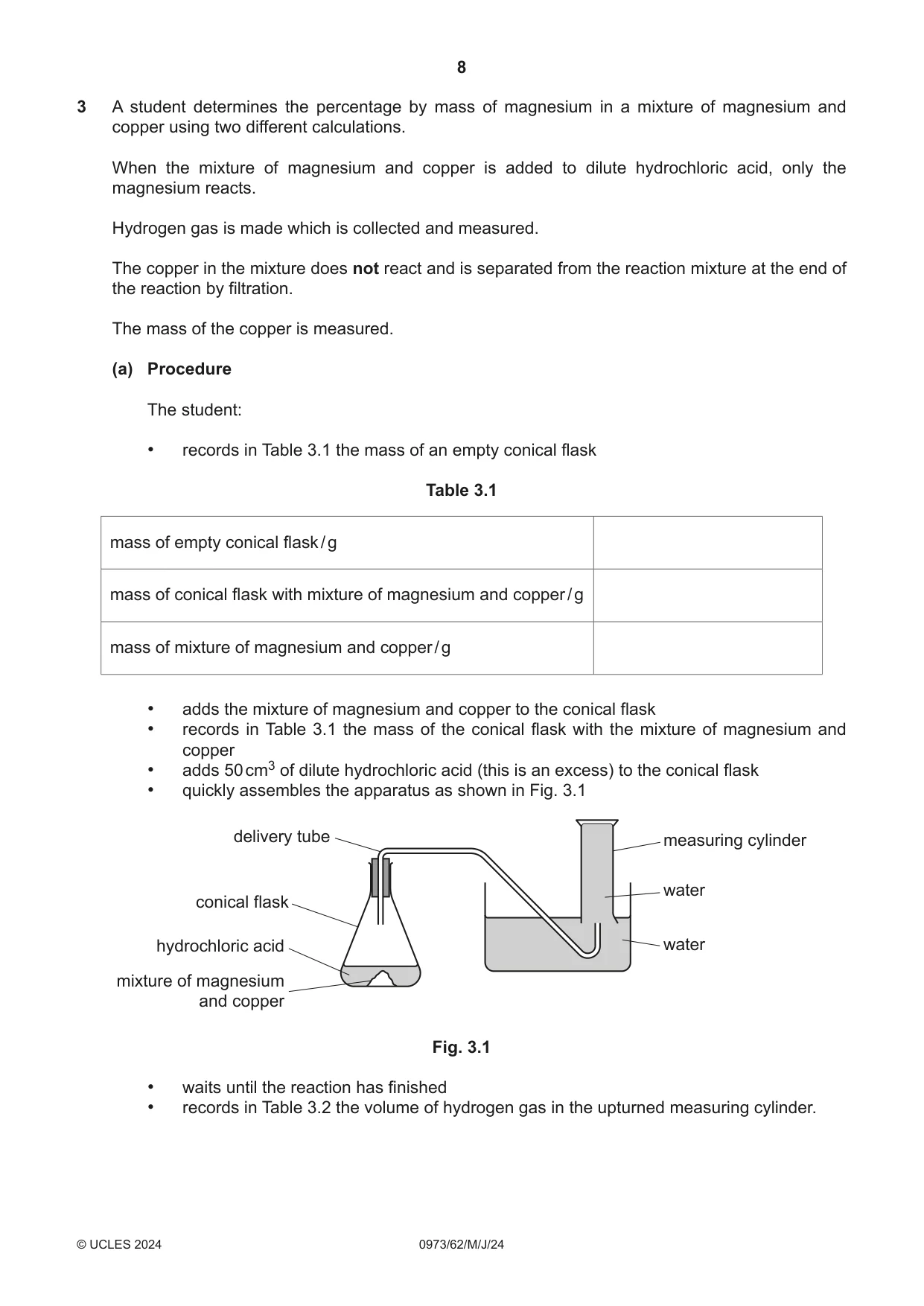 Cambridge IGCSE Sciences - Co-ordinated (9-1) 0973 2024 May/June Paper 6 · Variant 2 question paper, page 8 of 20
