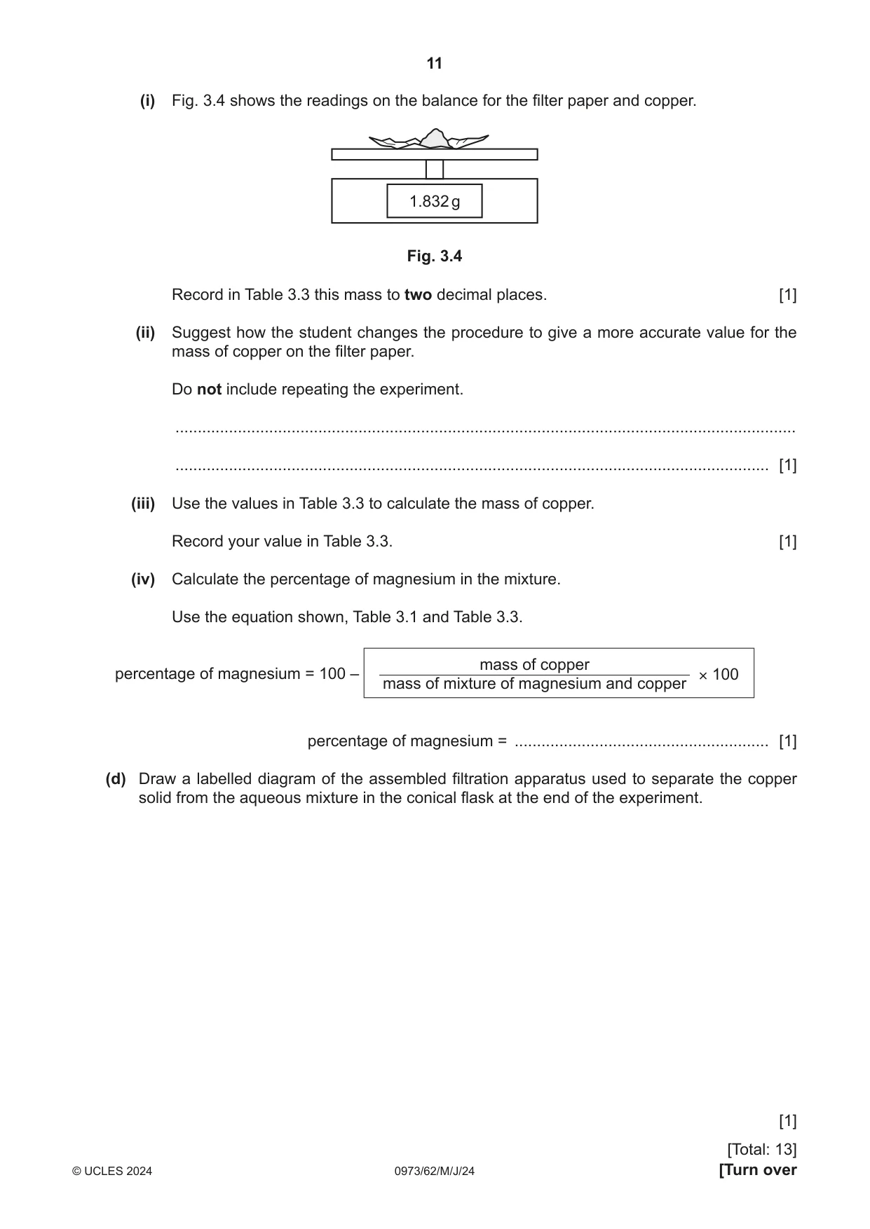 Cambridge IGCSE Sciences - Co-ordinated (9-1) 0973 2024 May/June Paper 6 · Variant 2 question paper, page 11 of 20