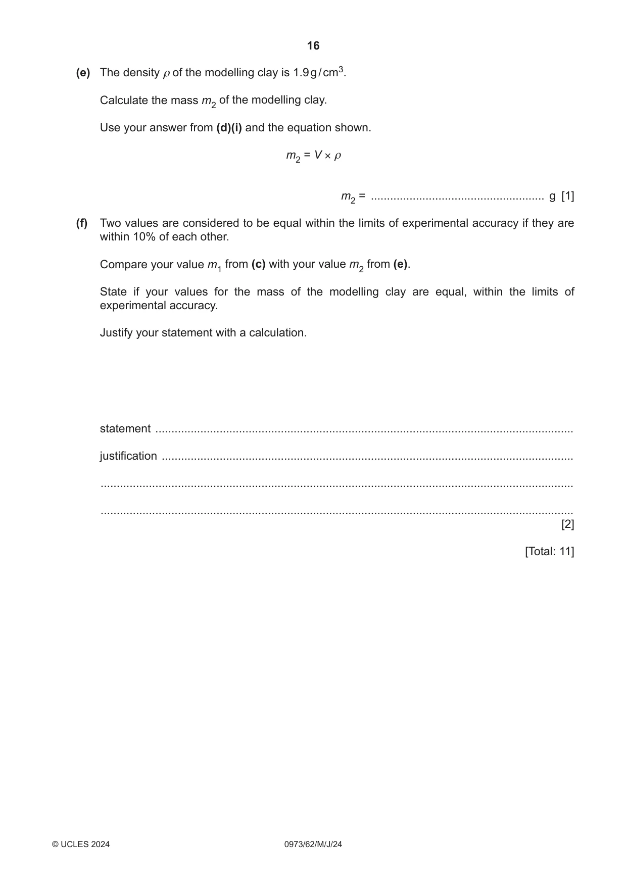 Cambridge IGCSE Sciences - Co-ordinated (9-1) 0973 2024 May/June Paper 6 · Variant 2 question paper, page 16 of 20