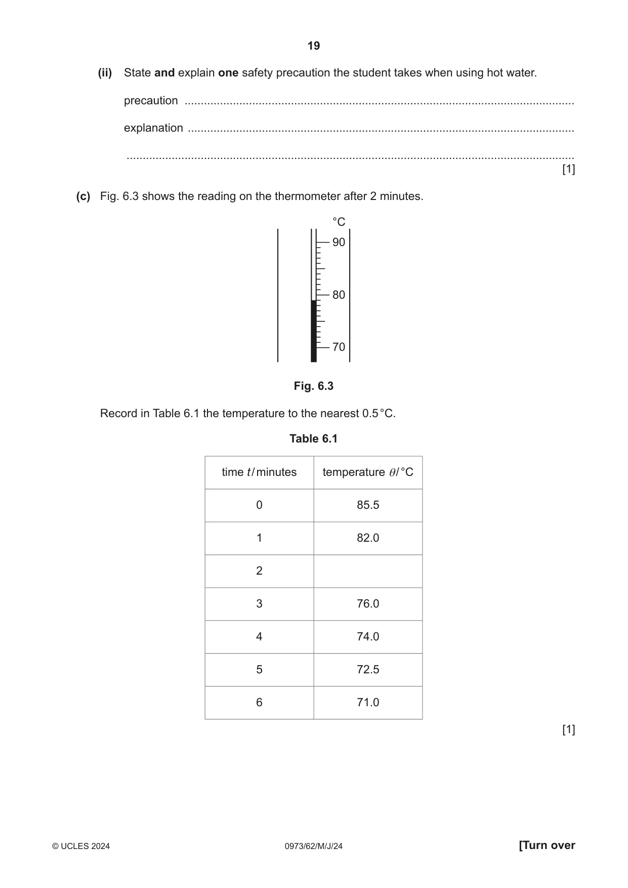 Cambridge IGCSE Sciences - Co-ordinated (9-1) 0973 2024 May/June Paper 6 · Variant 2 question paper, page 19 of 20
