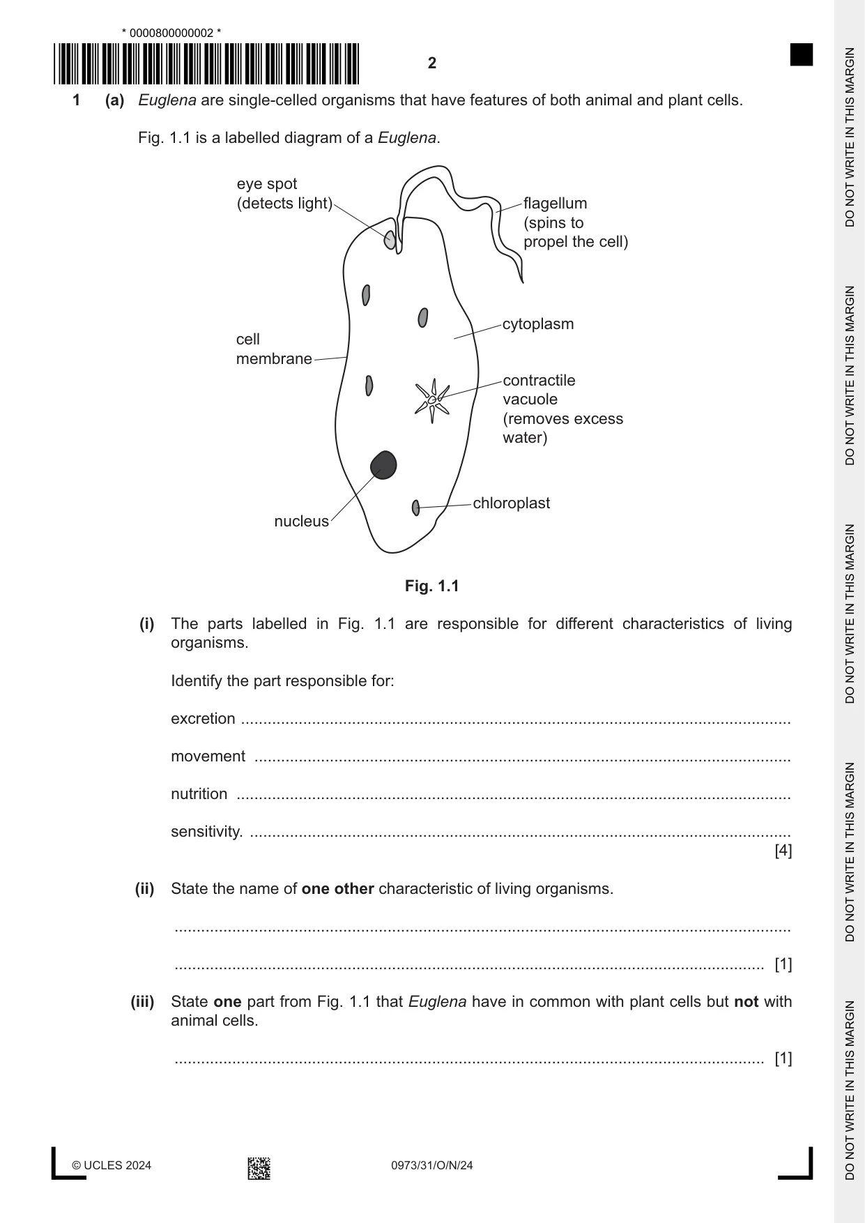 Cambridge IGCSE Sciences - Co-ordinated (9-1) 0973 2024 Oct/Nov Paper 3 · Variant 1 question paper, page 2 of 28