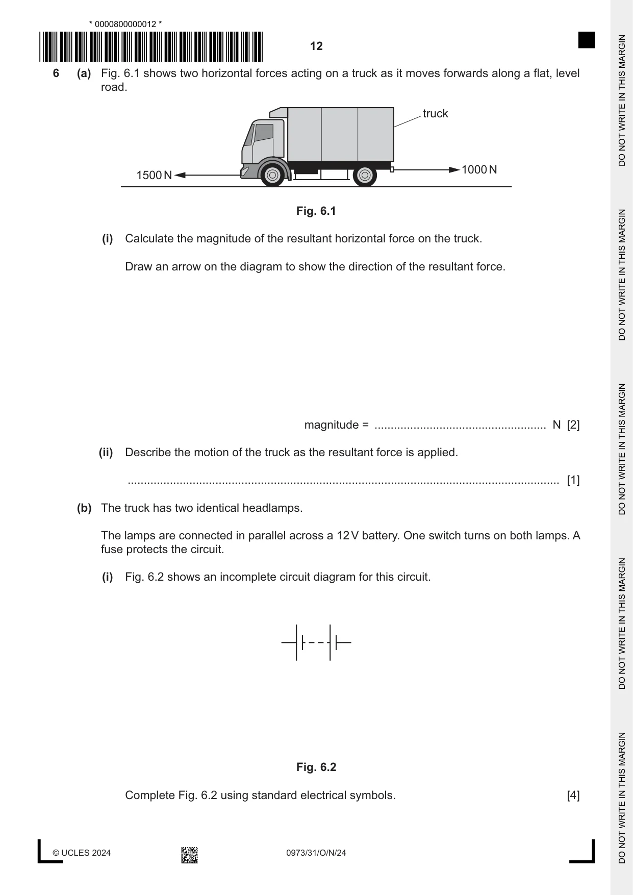 Cambridge IGCSE Sciences - Co-ordinated (9-1) 0973 2024 Oct/Nov Paper 3 · Variant 1 question paper, page 12 of 28