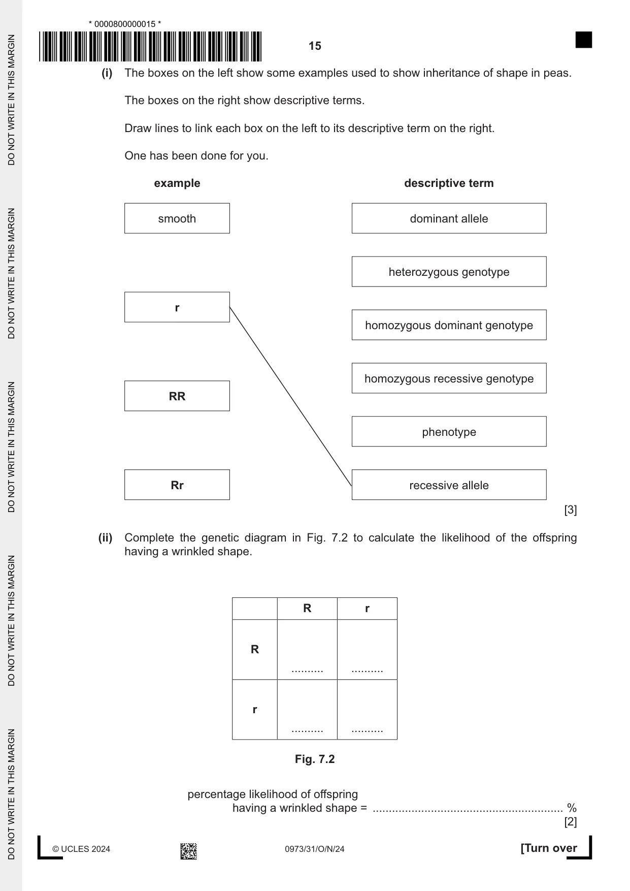 Cambridge IGCSE Sciences - Co-ordinated (9-1) 0973 2024 Oct/Nov Paper 3 · Variant 1 question paper, page 15 of 28