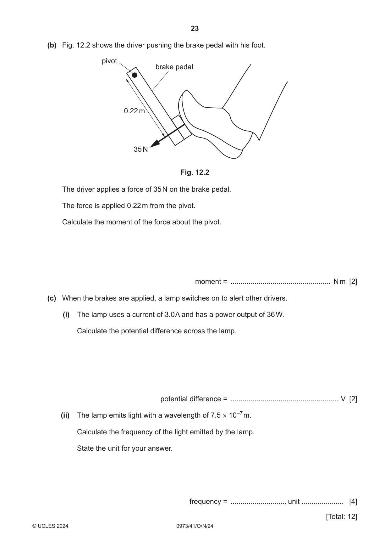 Cambridge IGCSE Sciences - Co-ordinated (9-1) 0973 2024 Oct/Nov Paper 4 · Variant 1 question paper, page 23 of 24