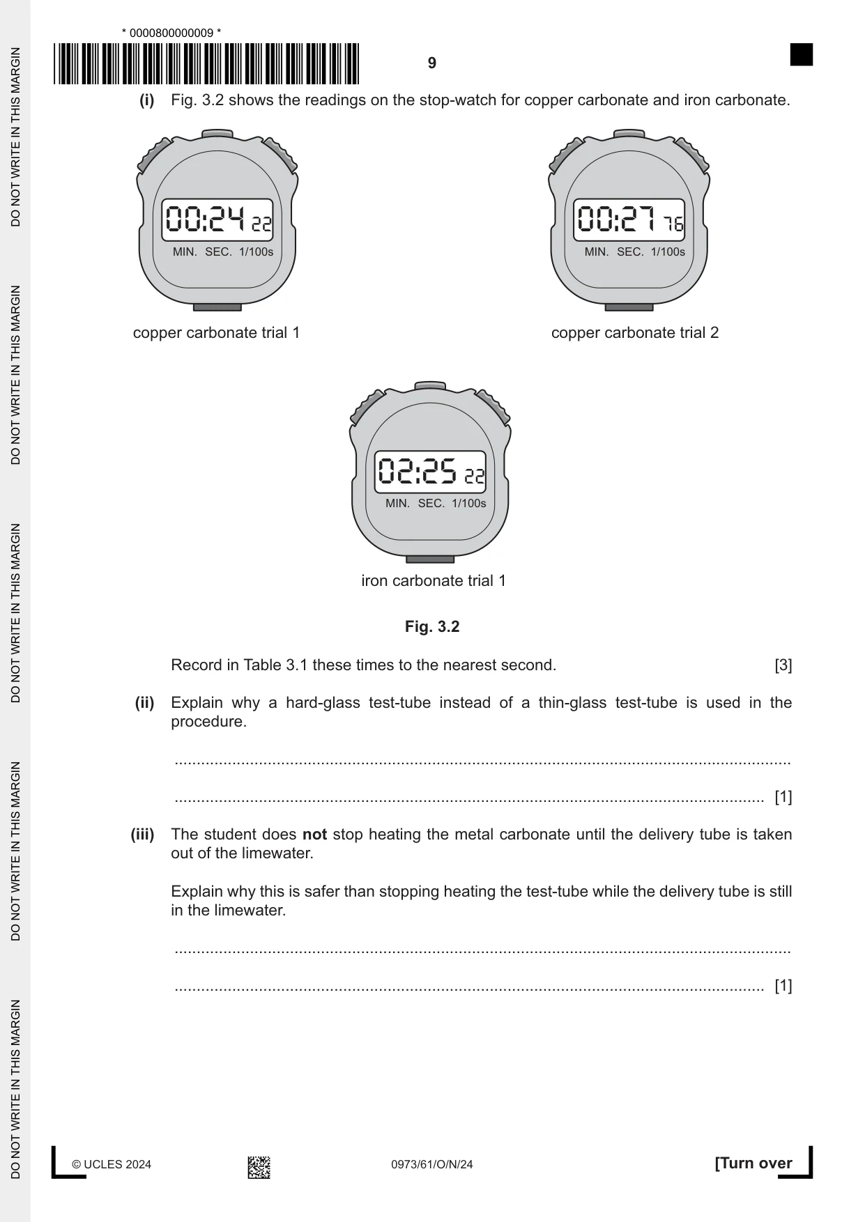 Cambridge IGCSE Sciences - Co-ordinated (9-1) 0973 2024 Oct/Nov Paper 6 · Variant 1 question paper, page 9 of 24