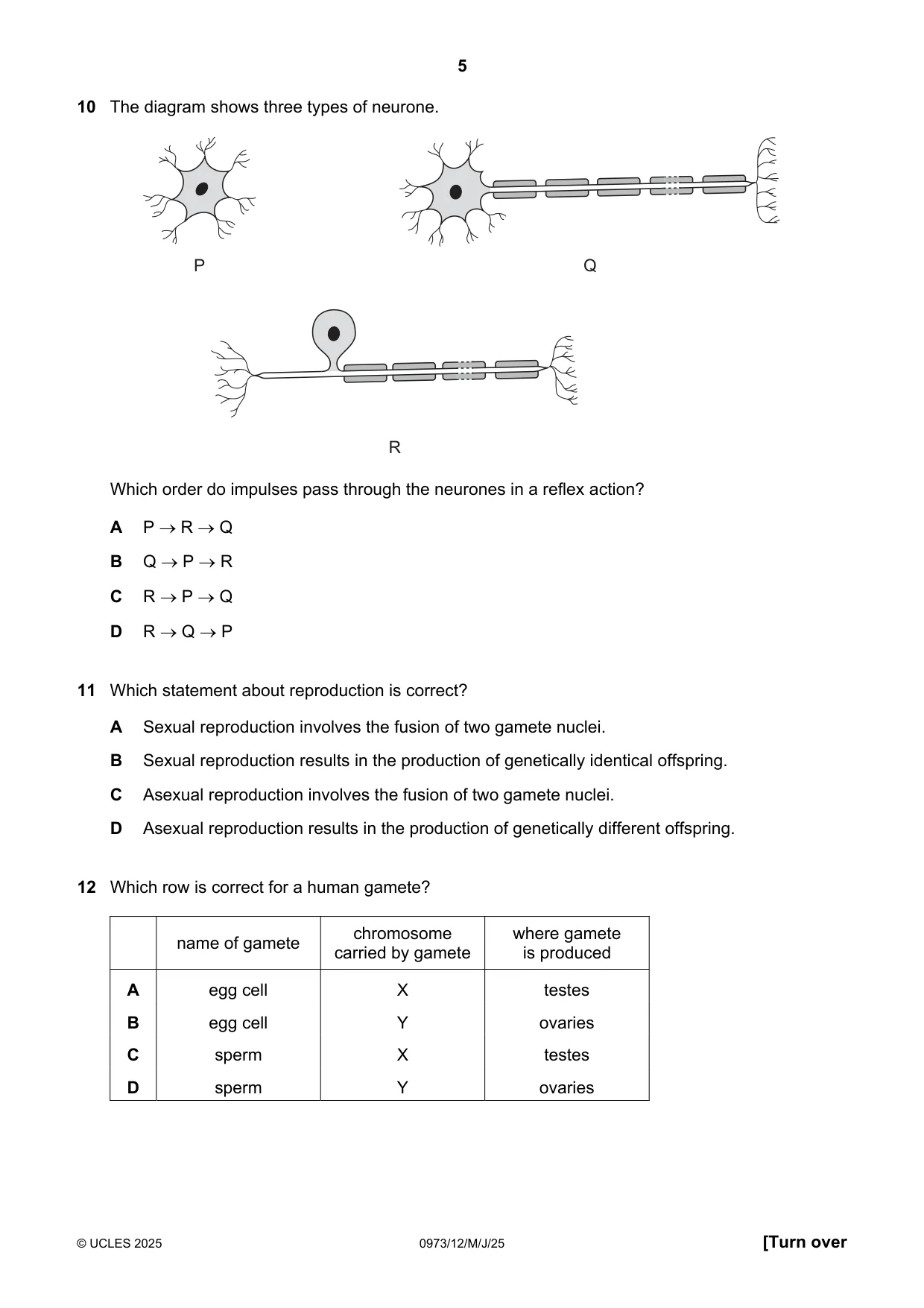 Cambridge IGCSE Sciences - Co-ordinated (9-1) 0973 2025 May/June Paper 1 · Variant 2 question paper, page 5 of 16