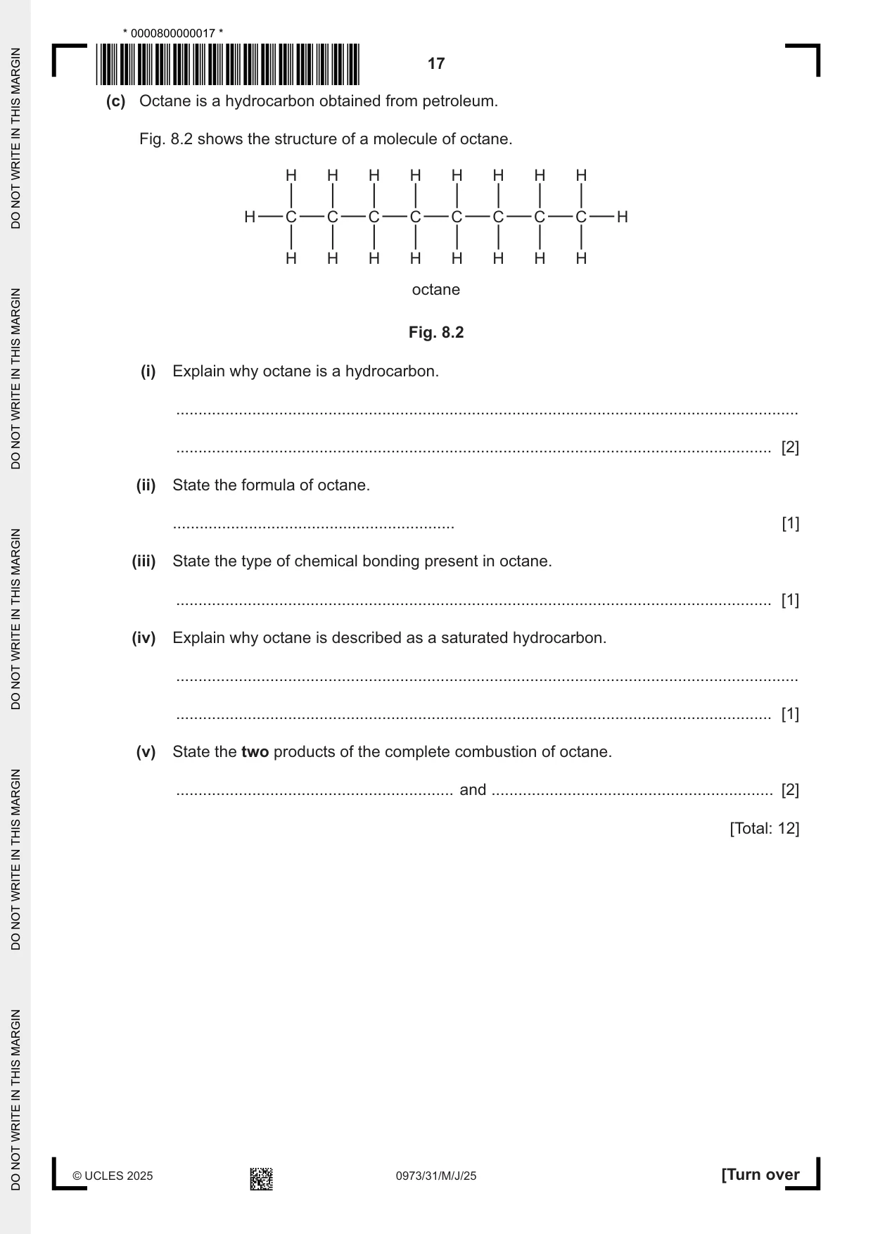 Cambridge IGCSE Sciences - Co-ordinated (9-1) 0973 2025 May/June Paper 3 · Variant 1 question paper, page 17 of 28
