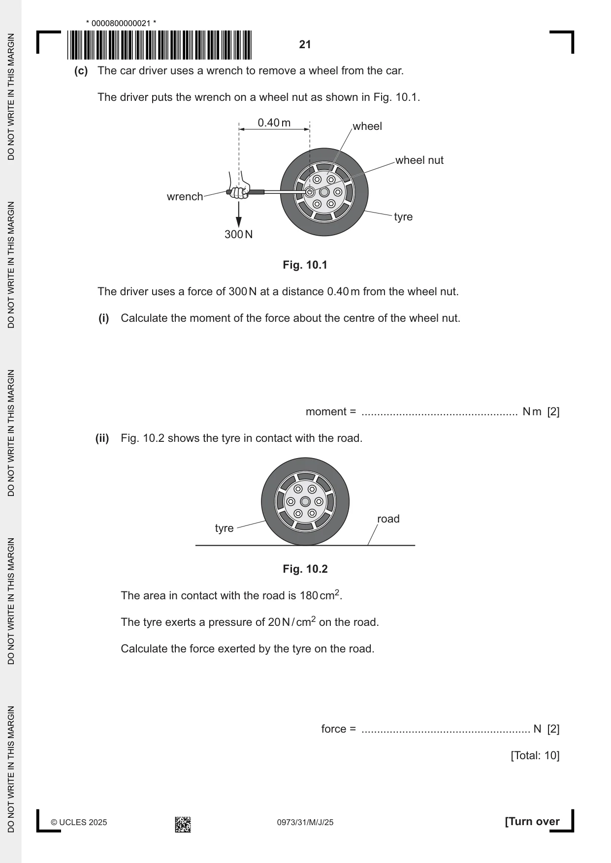 Cambridge IGCSE Sciences - Co-ordinated (9-1) 0973 2025 May/June Paper 3 · Variant 1 question paper, page 21 of 28