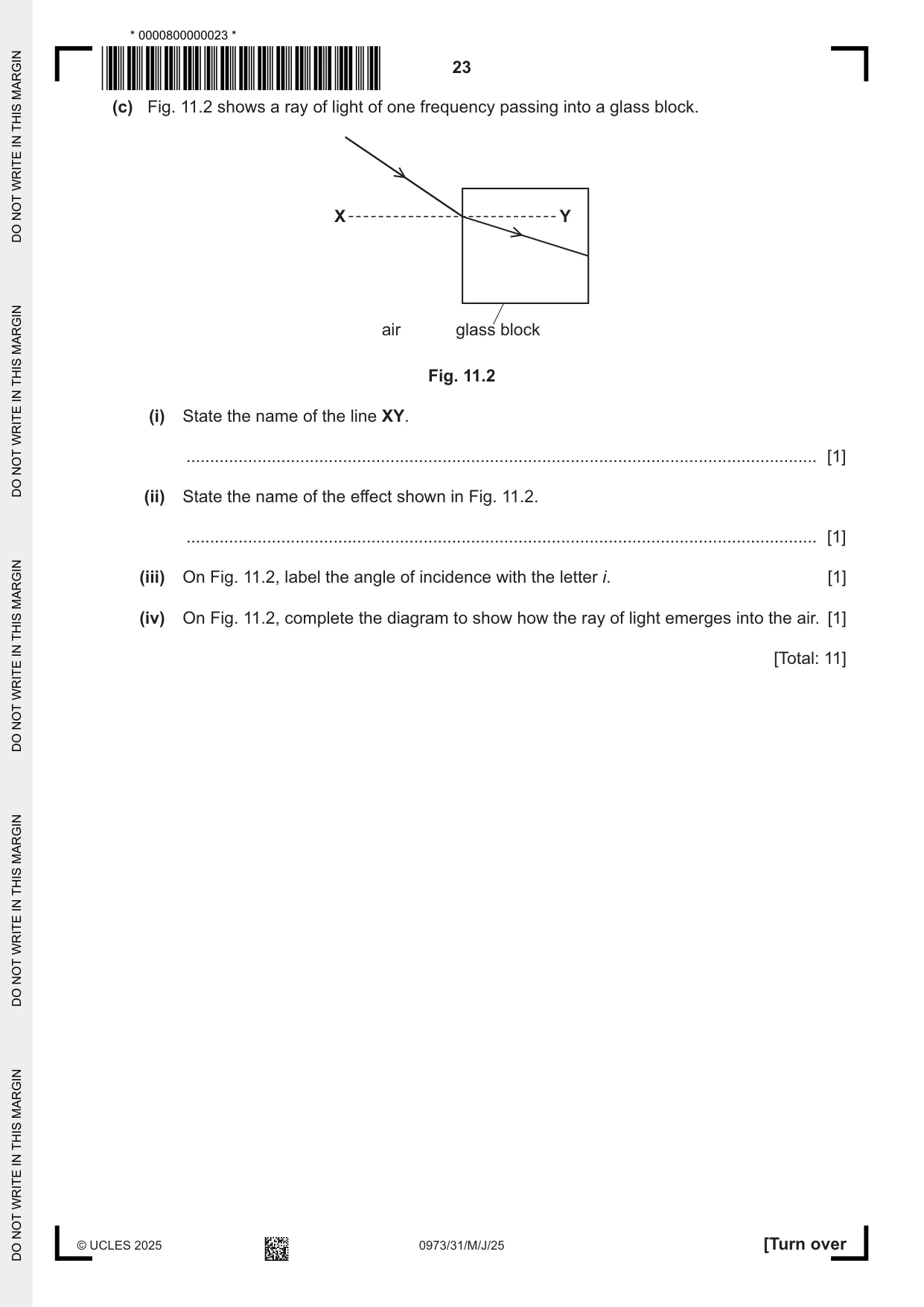 Cambridge IGCSE Sciences - Co-ordinated (9-1) 0973 2025 May/June Paper 3 · Variant 1 question paper, page 23 of 28