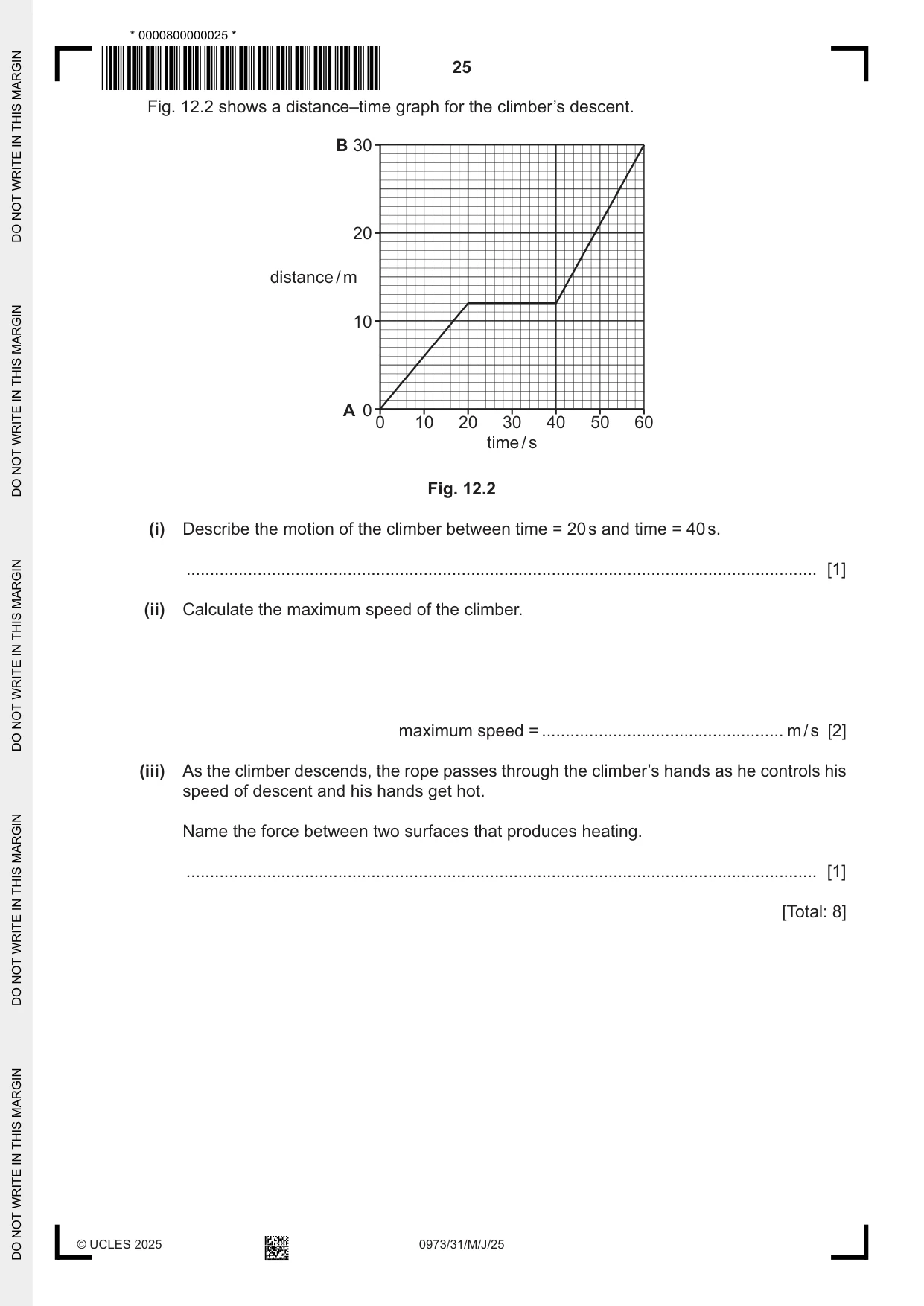 Cambridge IGCSE Sciences - Co-ordinated (9-1) 0973 2025 May/June Paper 3 · Variant 1 question paper, page 25 of 28