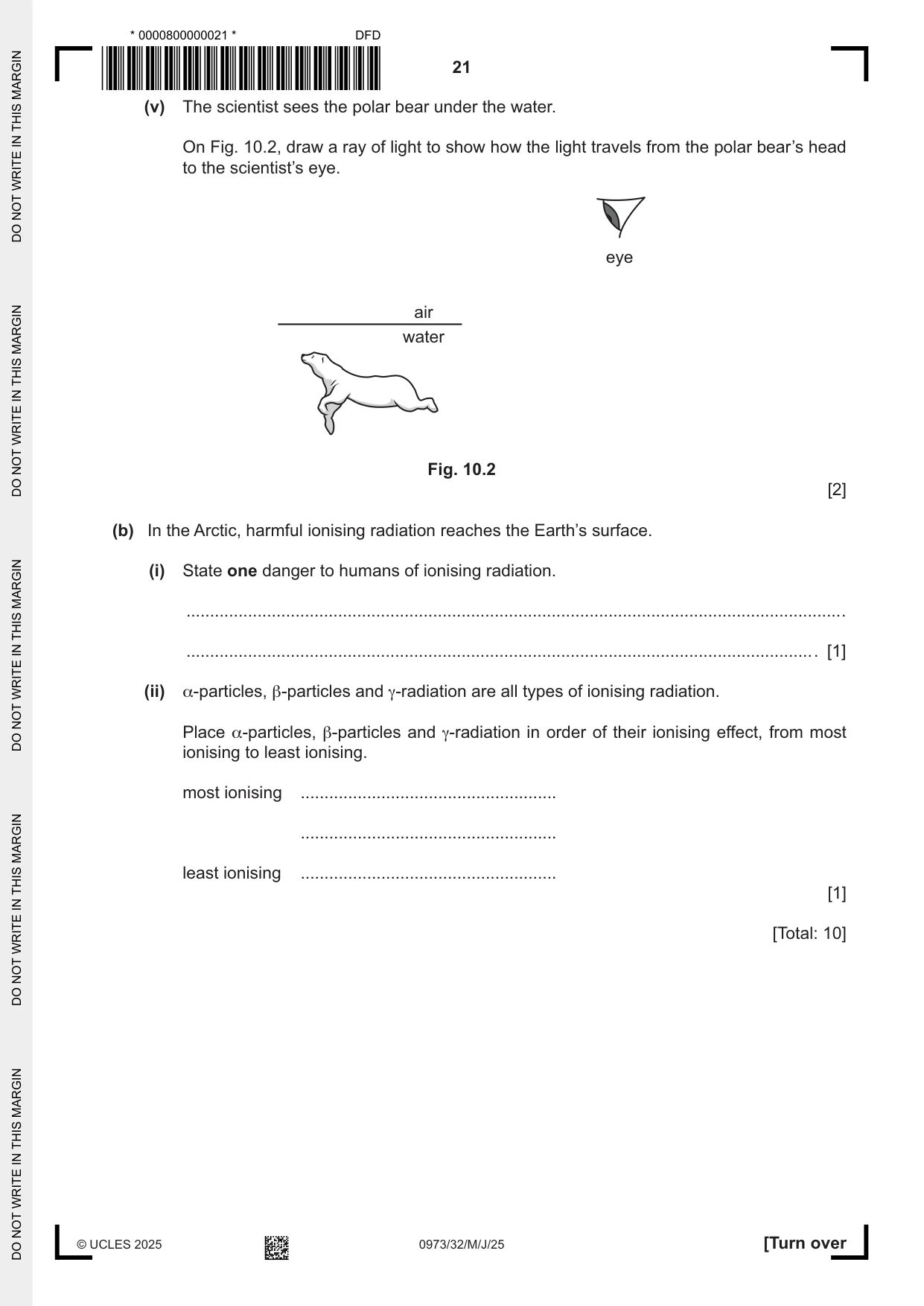 Cambridge IGCSE Sciences - Co-ordinated (9-1) 0973 2025 May/June Paper 3 · Variant 2 question paper, page 21 of 28