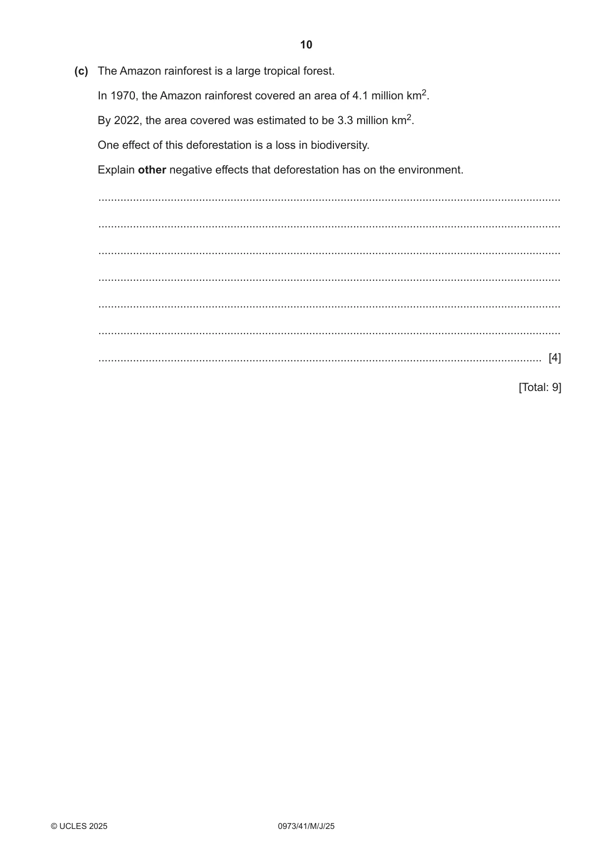 Cambridge IGCSE Sciences - Co-ordinated (9-1) 0973 2025 May/June Paper 4 · Variant 1 question paper, page 10 of 32