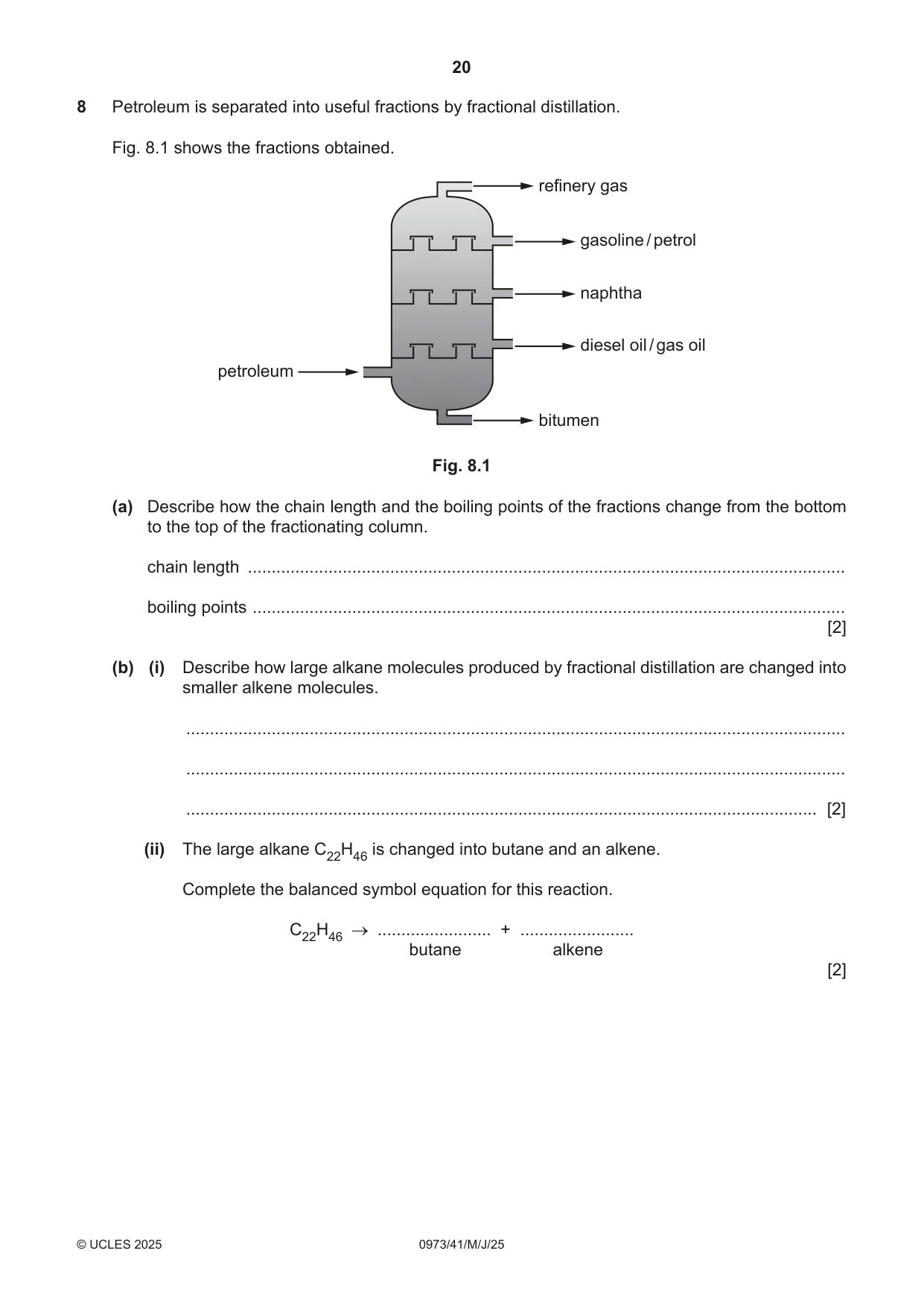 Cambridge IGCSE Sciences - Co-ordinated (9-1) 0973 2025 May/June Paper 4 · Variant 1 question paper, page 20 of 32