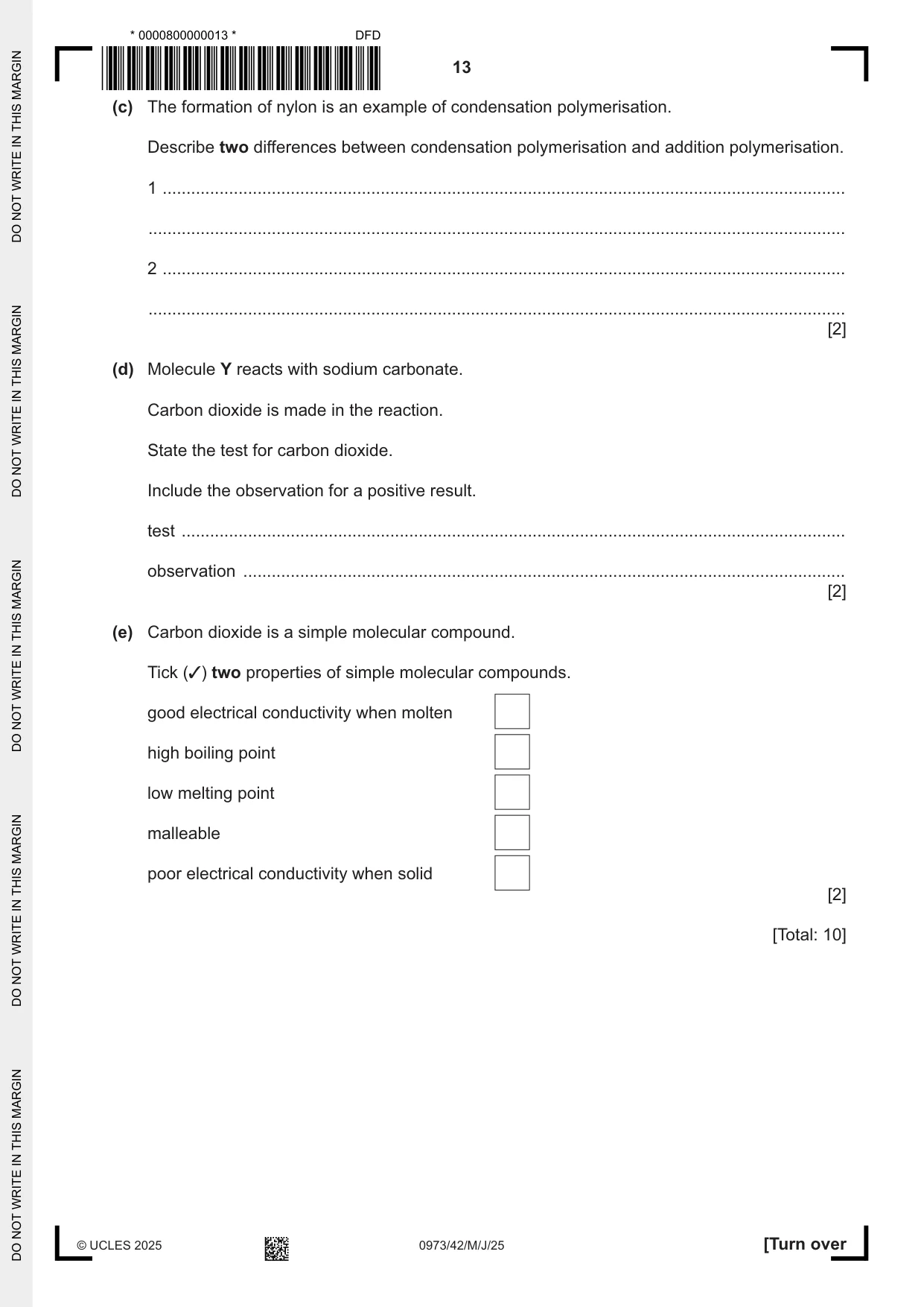 Cambridge IGCSE Sciences - Co-ordinated (9-1) 0973 2025 May/June Paper 4 · Variant 2 question paper, page 13 of 28