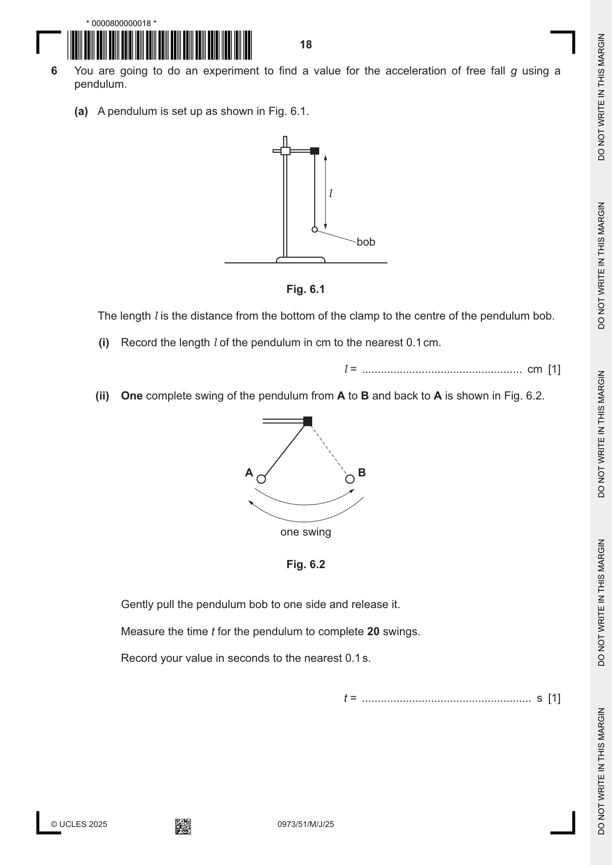 Cambridge IGCSE Sciences - Co-ordinated (9-1) 0973 2025 May/June Paper 5 · Variant 1 question paper, page 18 of 24