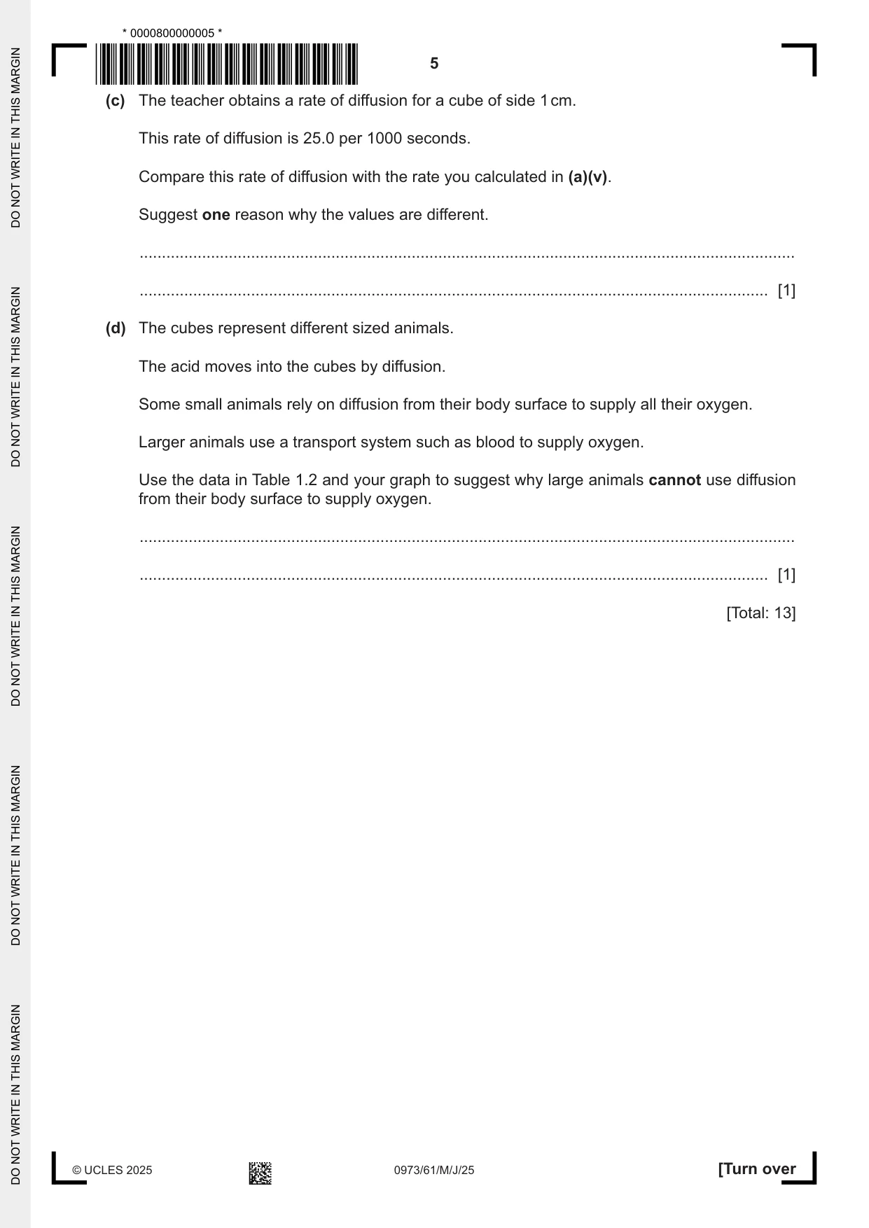 Cambridge IGCSE Sciences - Co-ordinated (9-1) 0973 2025 May/June Paper 6 · Variant 1 question paper, page 5 of 24