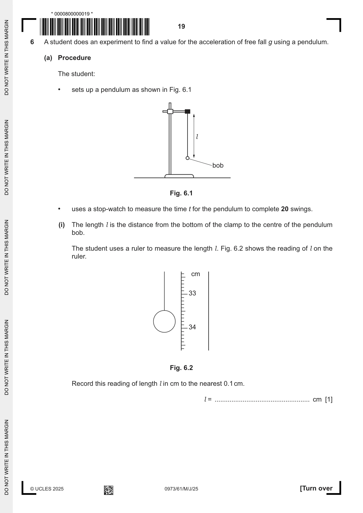Cambridge IGCSE Sciences - Co-ordinated (9-1) 0973 2025 May/June Paper 6 · Variant 1 question paper, page 19 of 24