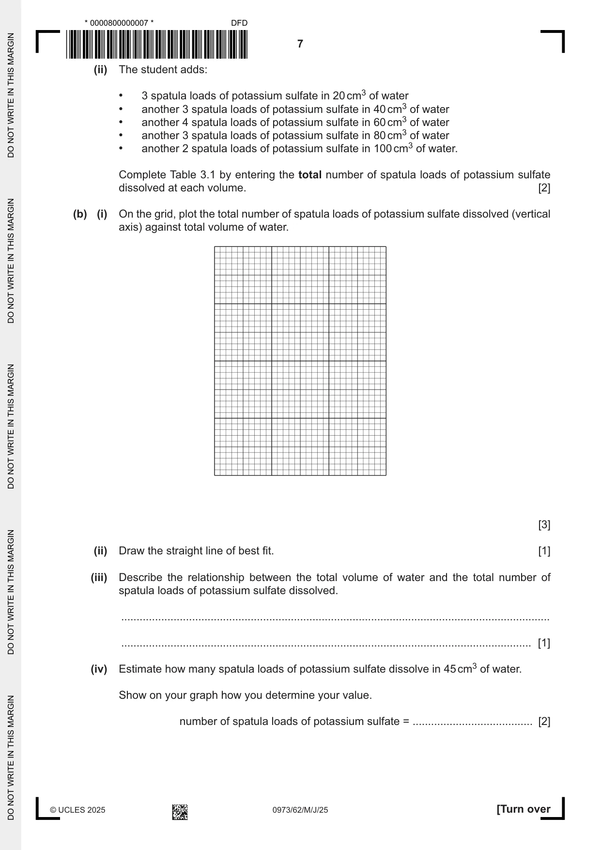 Cambridge IGCSE Sciences - Co-ordinated (9-1) 0973 2025 May/June Paper 6 · Variant 2 question paper, page 7 of 20
