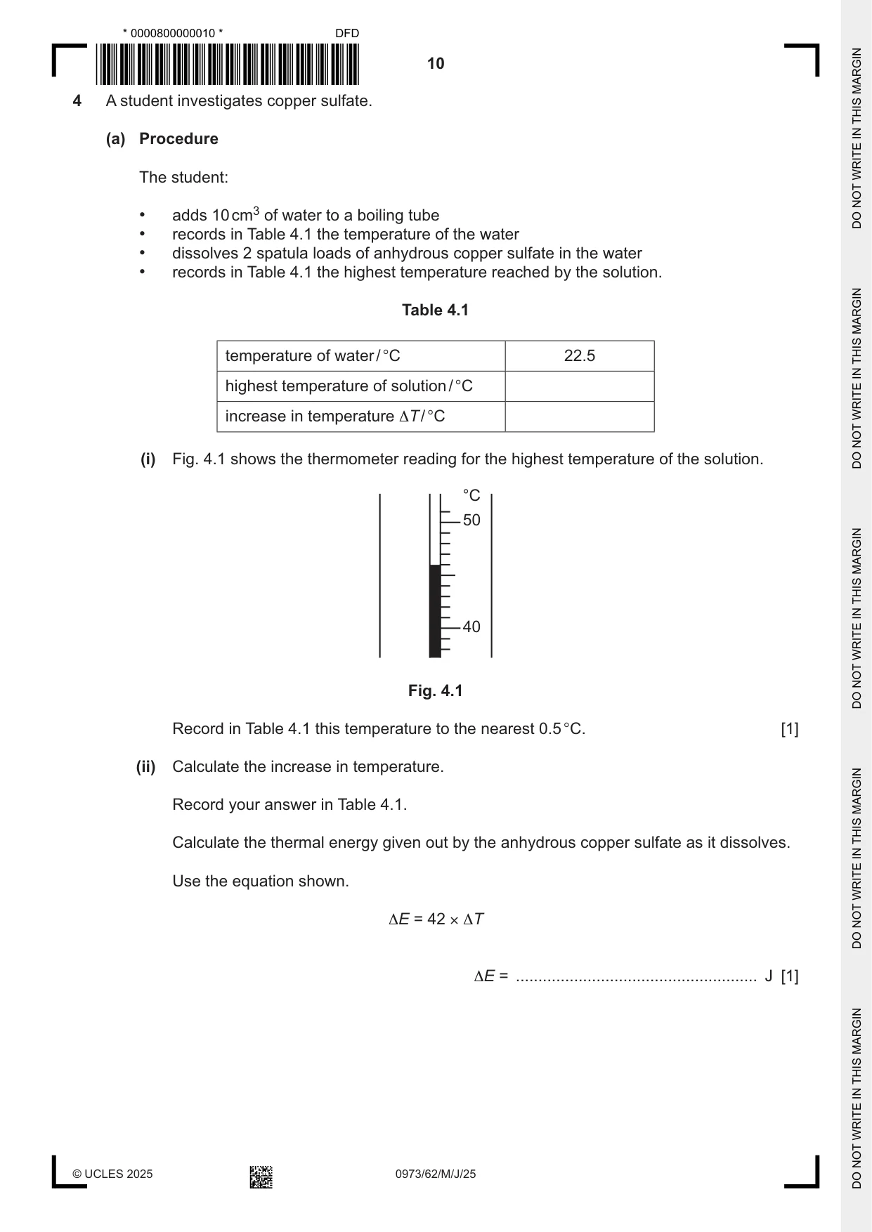 Cambridge IGCSE Sciences - Co-ordinated (9-1) 0973 2025 May/June Paper 6 · Variant 2 question paper, page 10 of 20