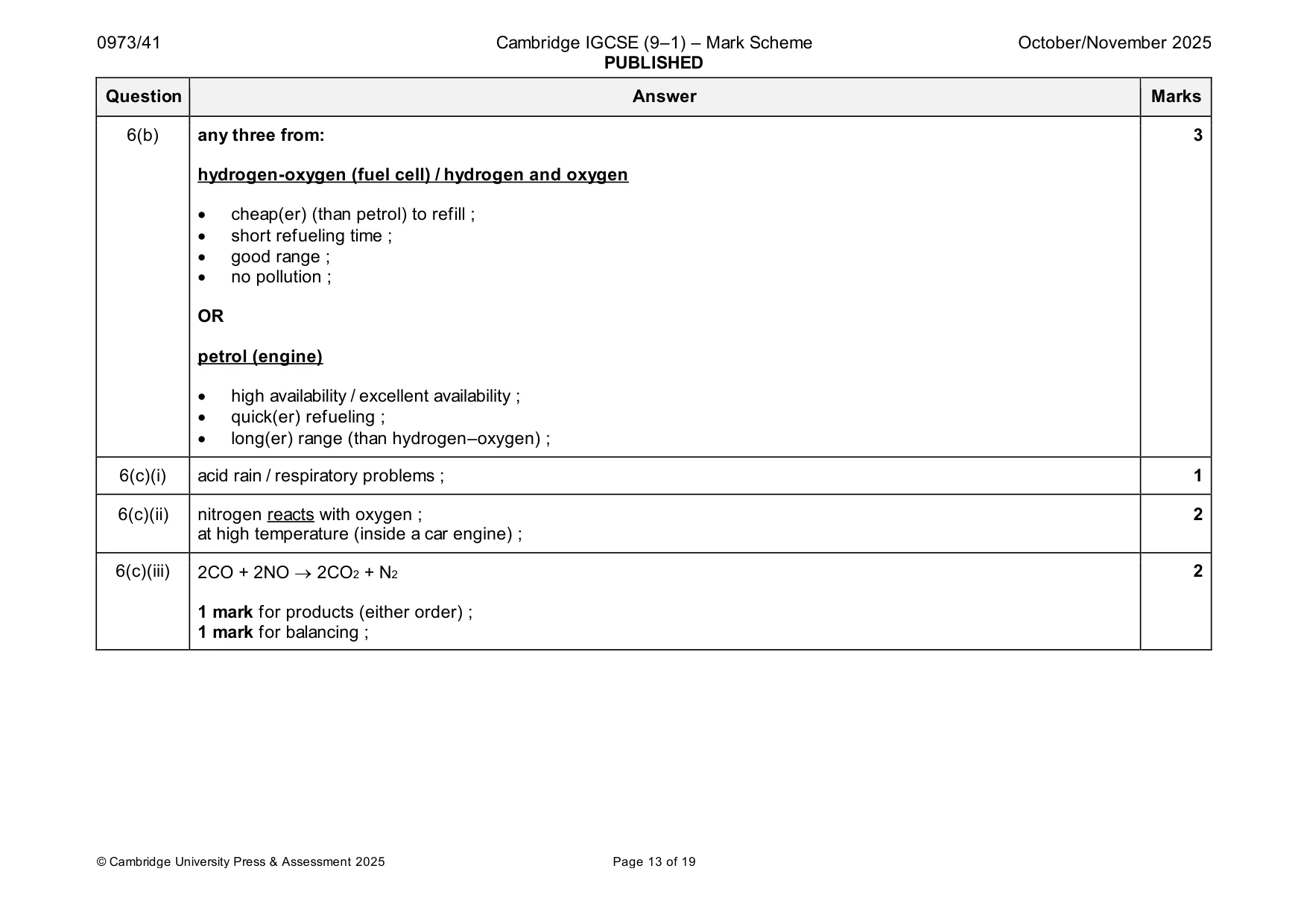 Mark scheme, page 13 of 19