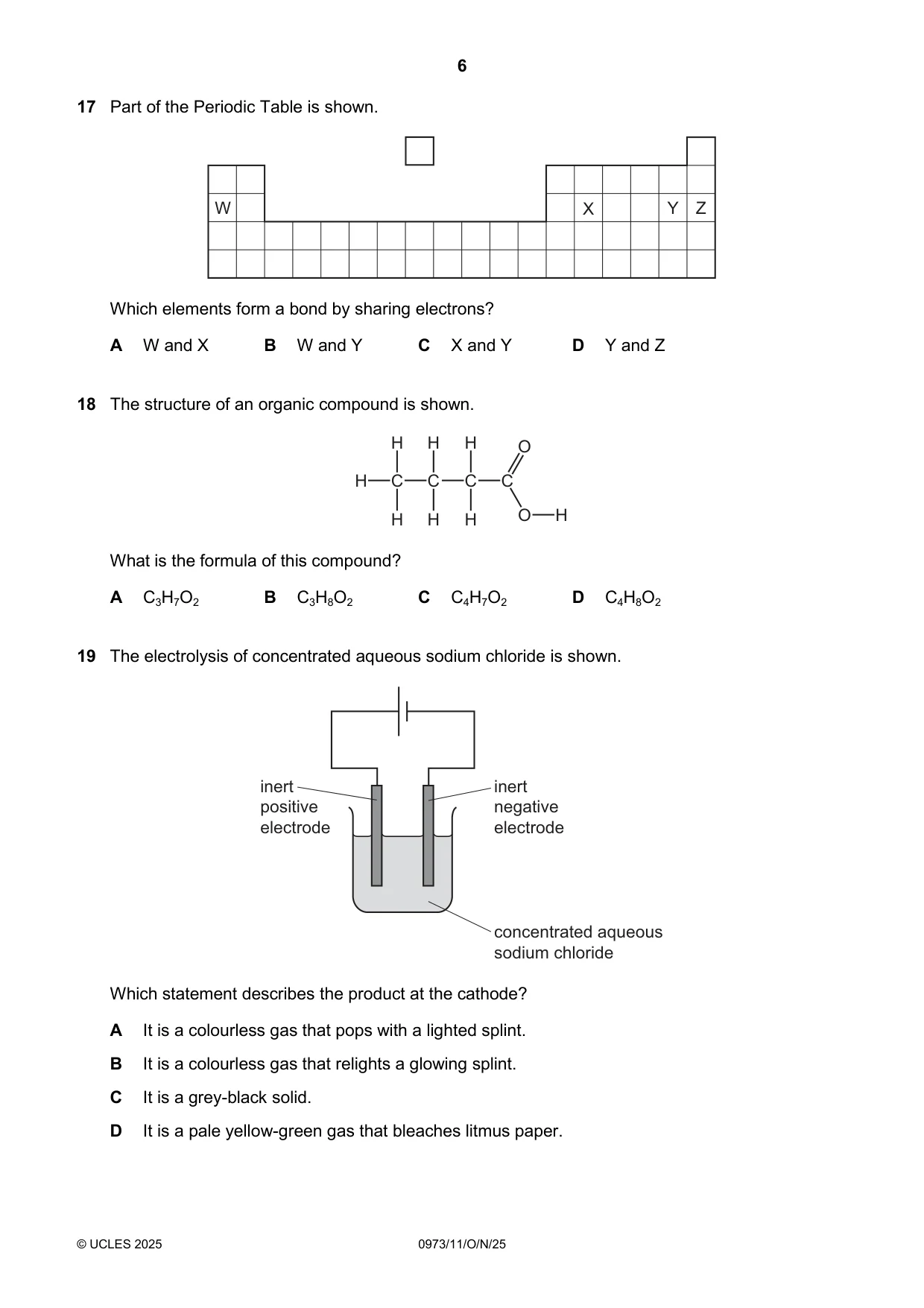 Cambridge IGCSE Sciences - Co-ordinated (9-1) 0973 2025 Oct/Nov Paper 1 · Variant 1 question paper, page 6 of 16