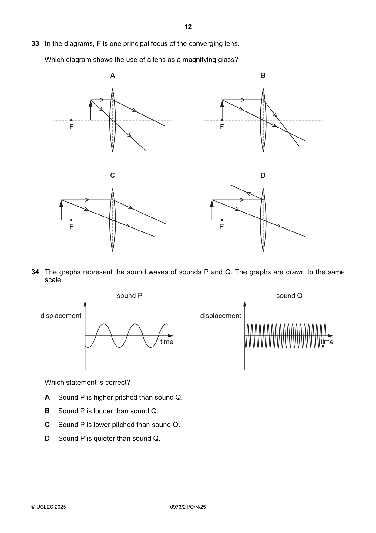 Cambridge IGCSE Sciences - Co-ordinated (9-1) 0973 2025 Oct/Nov Paper 2 · Variant 1 question paper, page 12 of 16