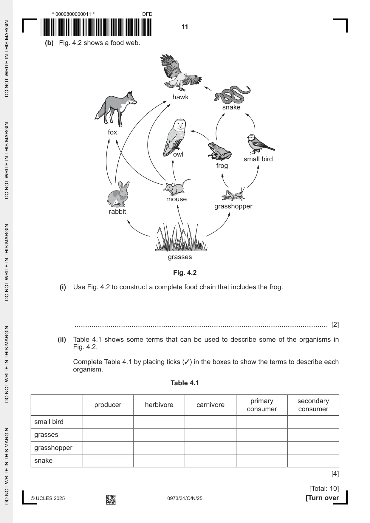 Cambridge IGCSE Sciences - Co-ordinated (9-1) 0973 2025 Oct/Nov Paper 3 · Variant 1 question paper, page 11 of 32