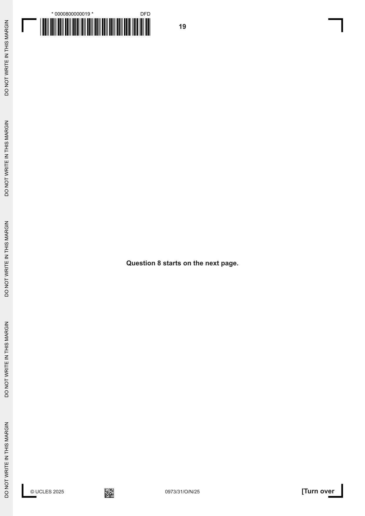 Cambridge IGCSE Sciences - Co-ordinated (9-1) 0973 2025 Oct/Nov Paper 3 · Variant 1 question paper, page 19 of 32