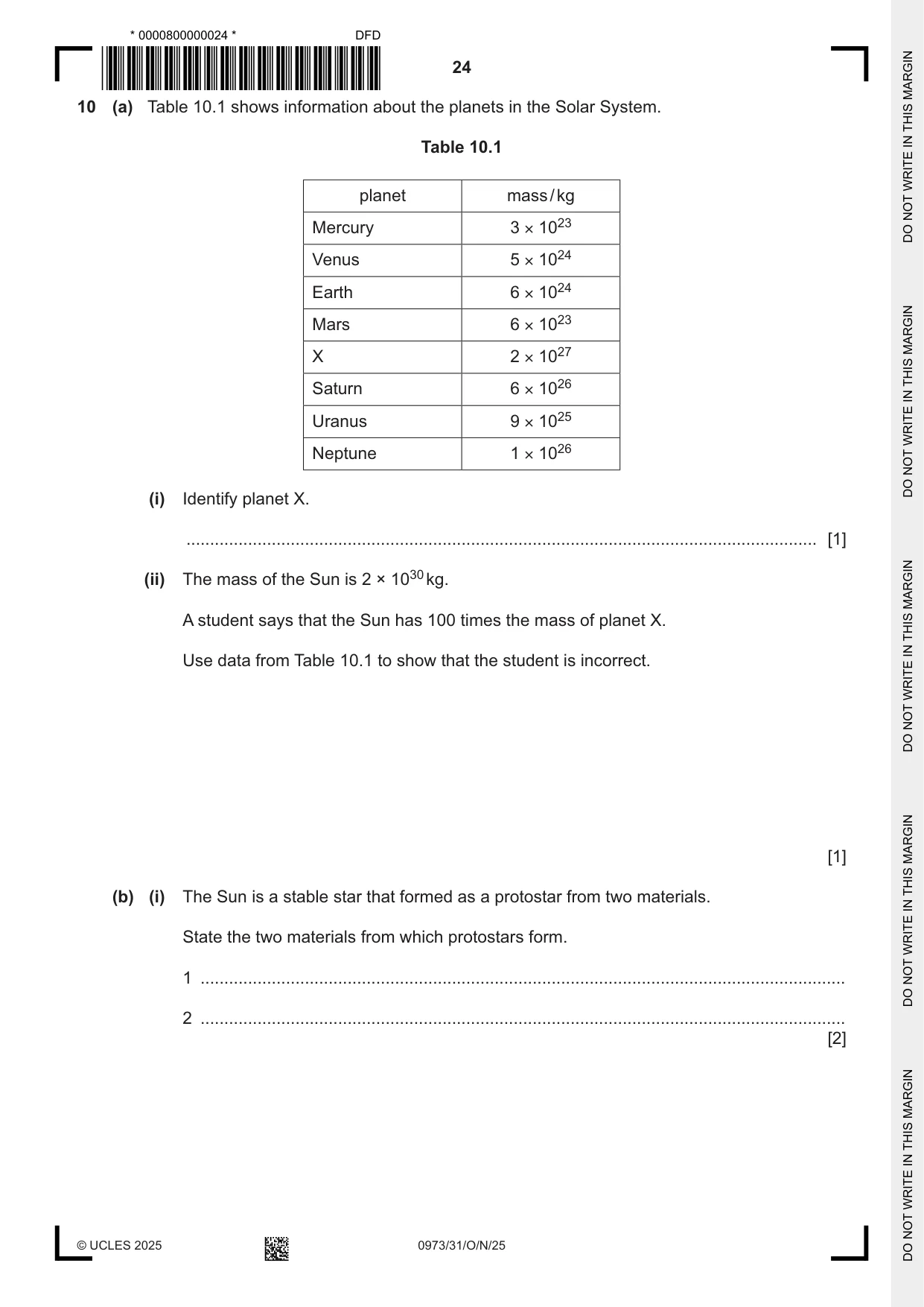 Cambridge IGCSE Sciences - Co-ordinated (9-1) 0973 2025 Oct/Nov Paper 3 · Variant 1 question paper, page 24 of 32