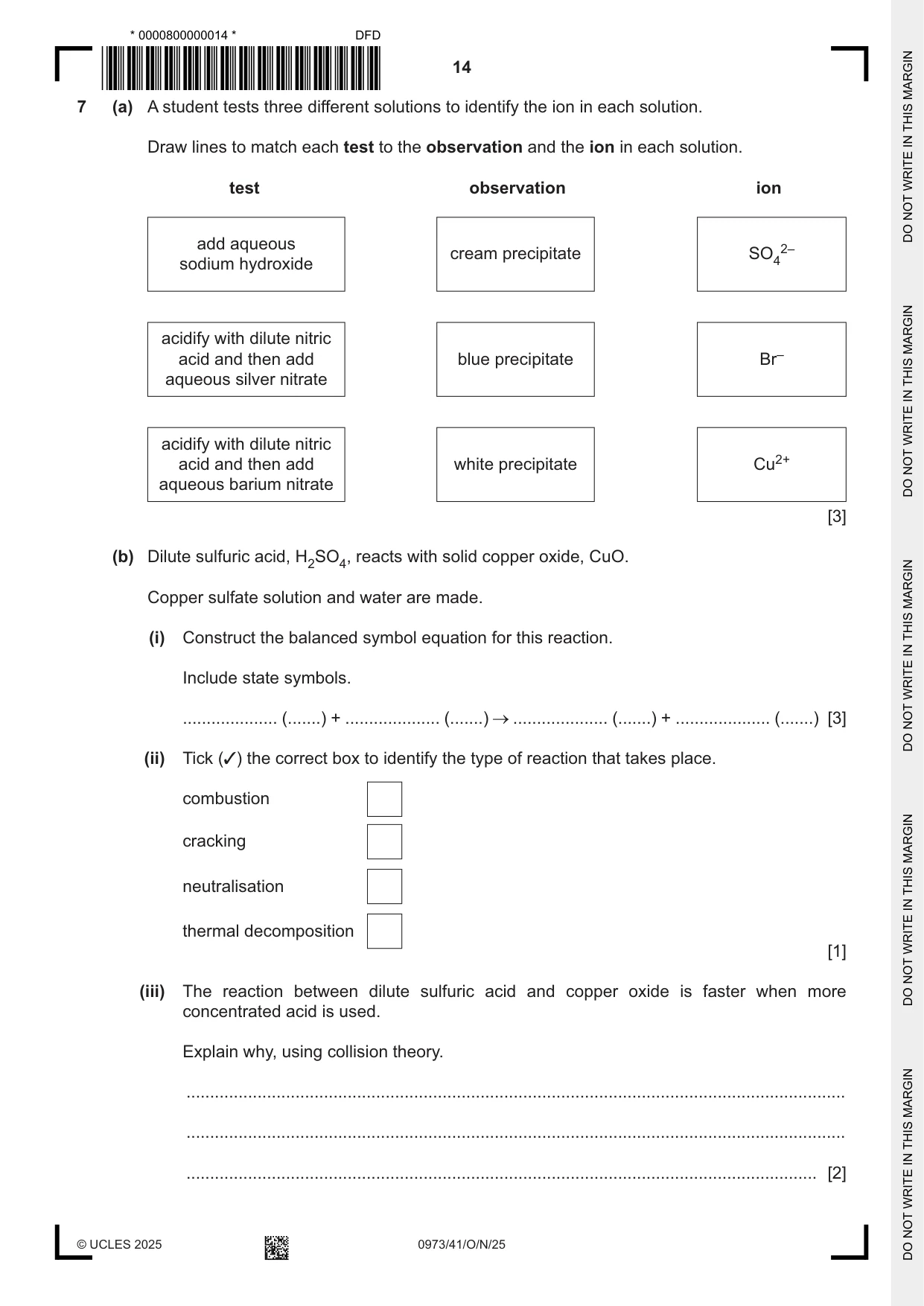 Cambridge IGCSE Sciences - Co-ordinated (9-1) 0973 2025 Oct/Nov Paper 4 · Variant 1 question paper, page 14 of 28