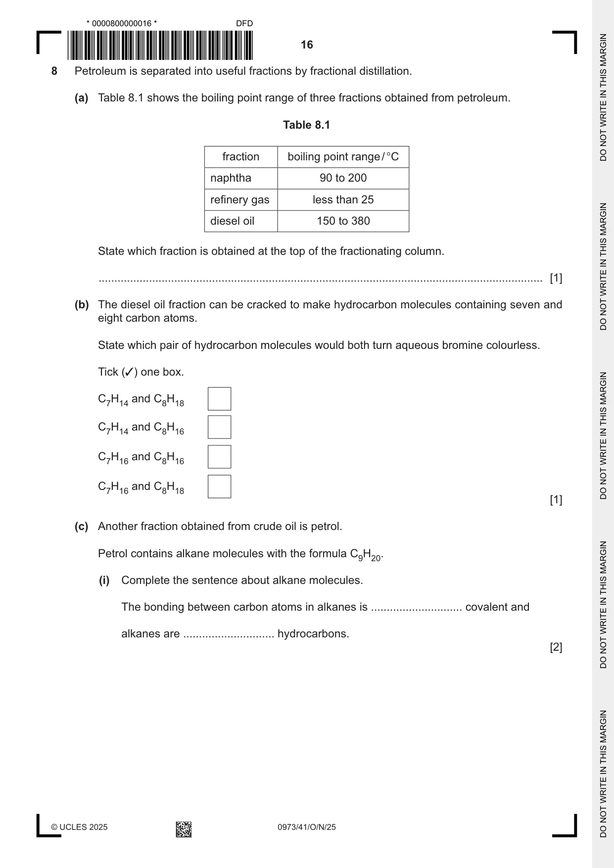 Cambridge IGCSE Sciences - Co-ordinated (9-1) 0973 2025 Oct/Nov Paper 4 · Variant 1 question paper, page 16 of 28
