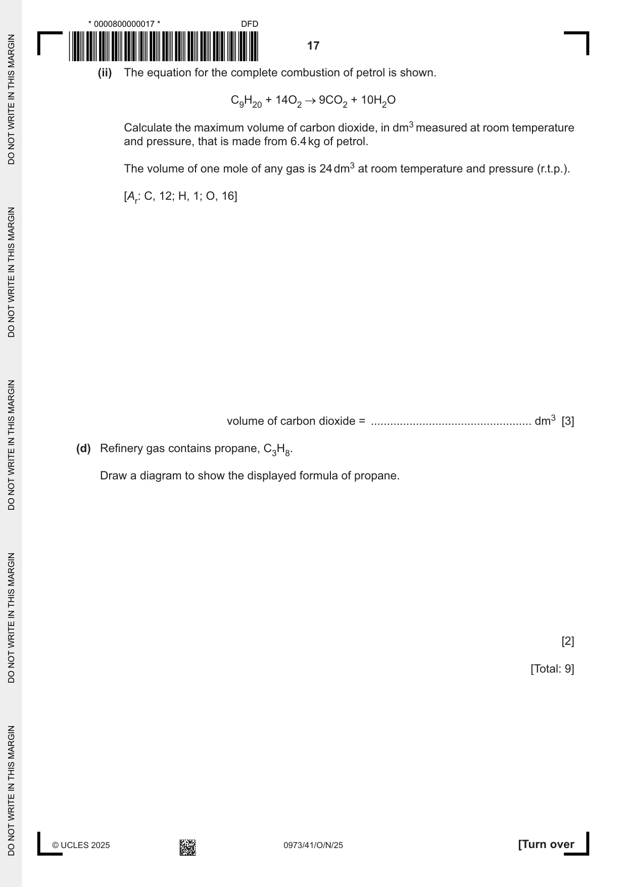 Cambridge IGCSE Sciences - Co-ordinated (9-1) 0973 2025 Oct/Nov Paper 4 · Variant 1 question paper, page 17 of 28
