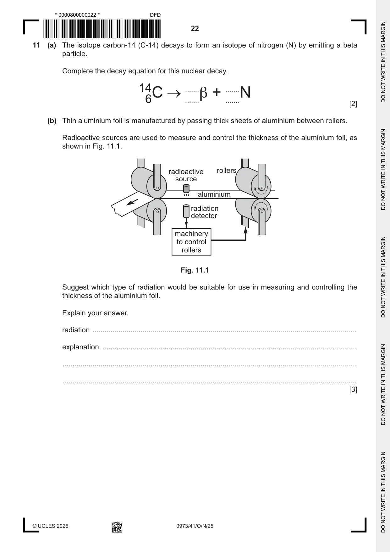 Cambridge IGCSE Sciences - Co-ordinated (9-1) 0973 2025 Oct/Nov Paper 4 · Variant 1 question paper, page 22 of 28