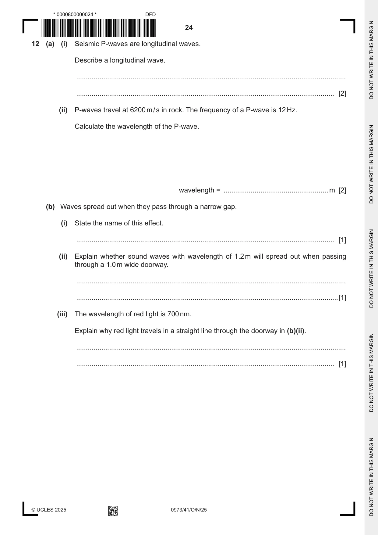 Cambridge IGCSE Sciences - Co-ordinated (9-1) 0973 2025 Oct/Nov Paper 4 · Variant 1 question paper, page 24 of 28