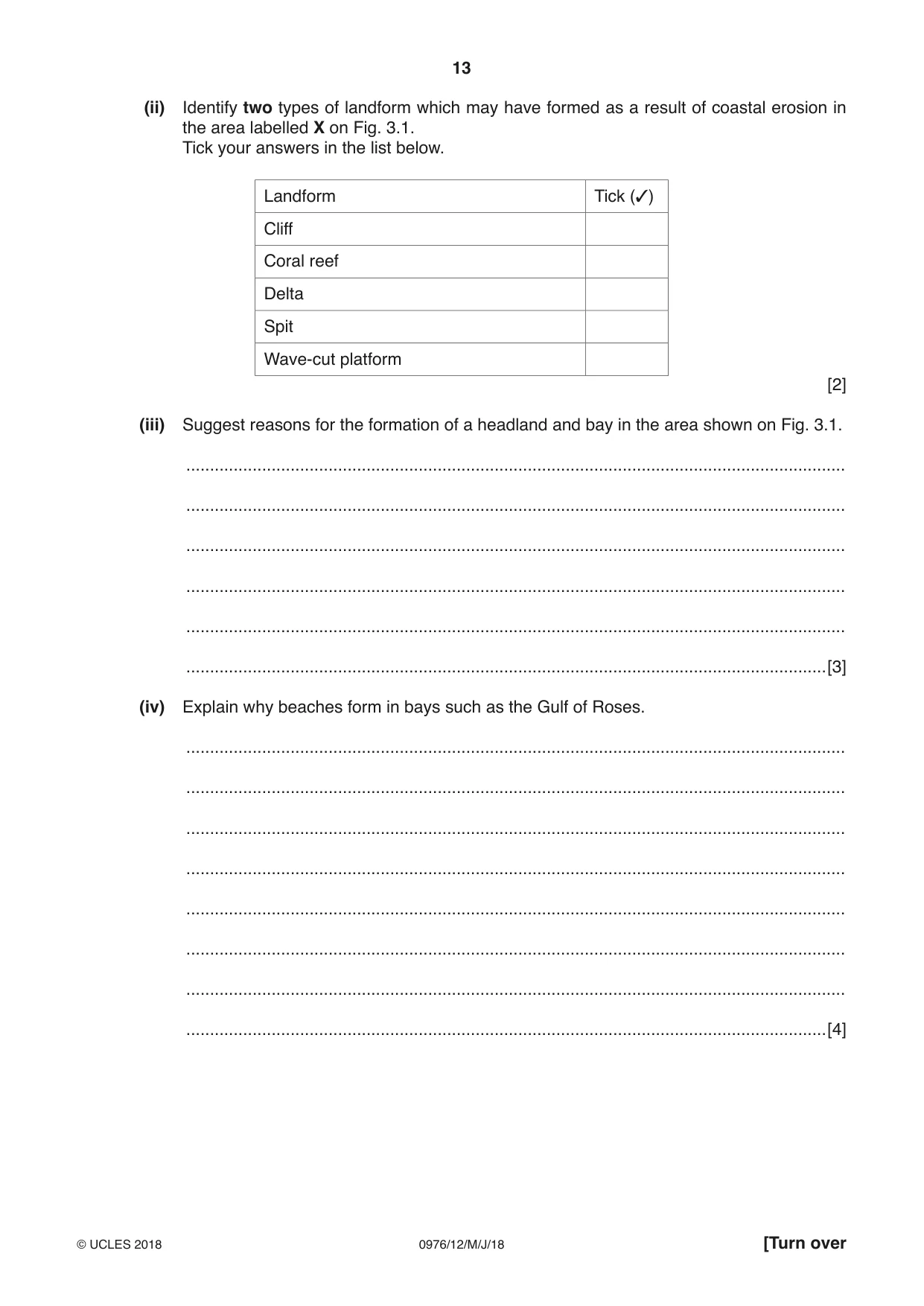 Cambridge IGCSE Geography (9-1) 0976 2018 May/June Paper 1 · Variant 2 question paper, page 13 of 32