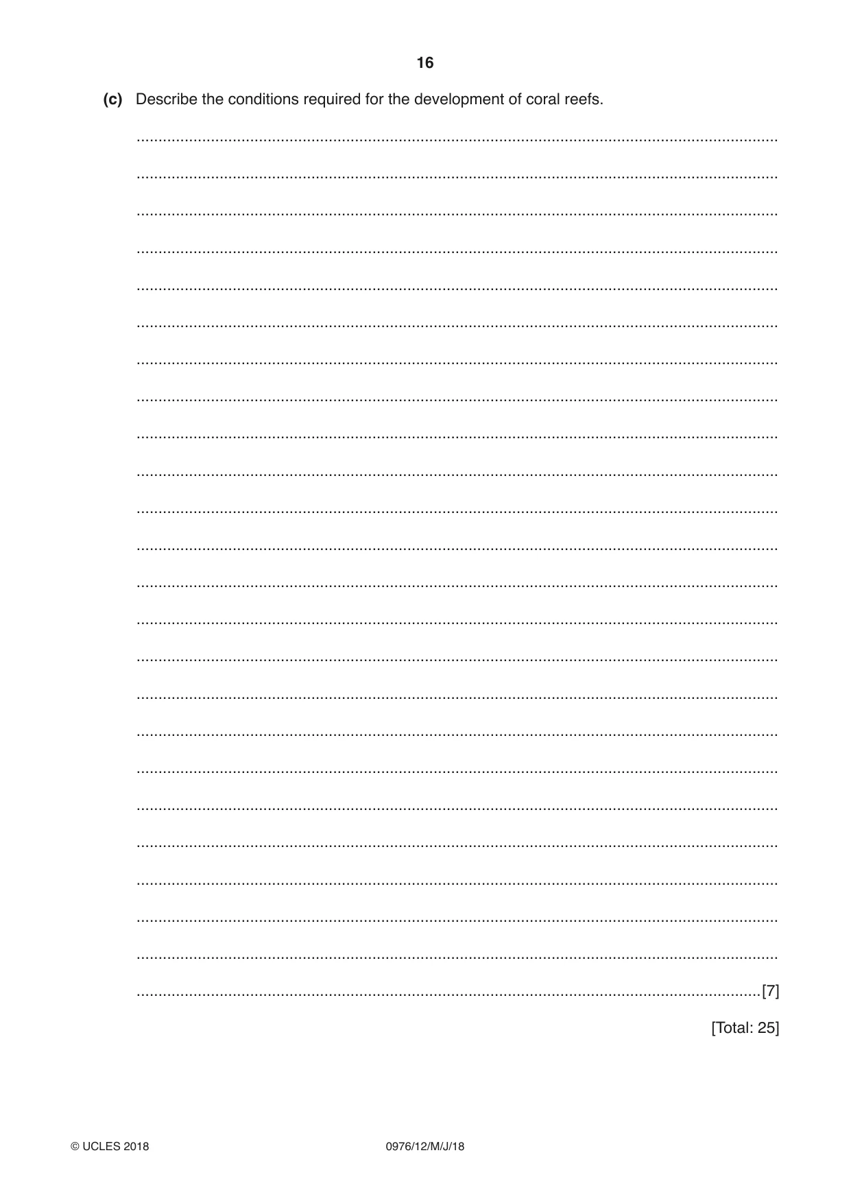 Cambridge IGCSE Geography (9-1) 0976 2018 May/June Paper 1 · Variant 2 question paper, page 16 of 32