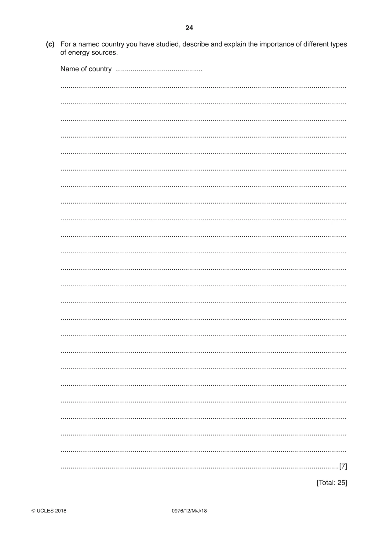 Cambridge IGCSE Geography (9-1) 0976 2018 May/June Paper 1 · Variant 2 question paper, page 24 of 32