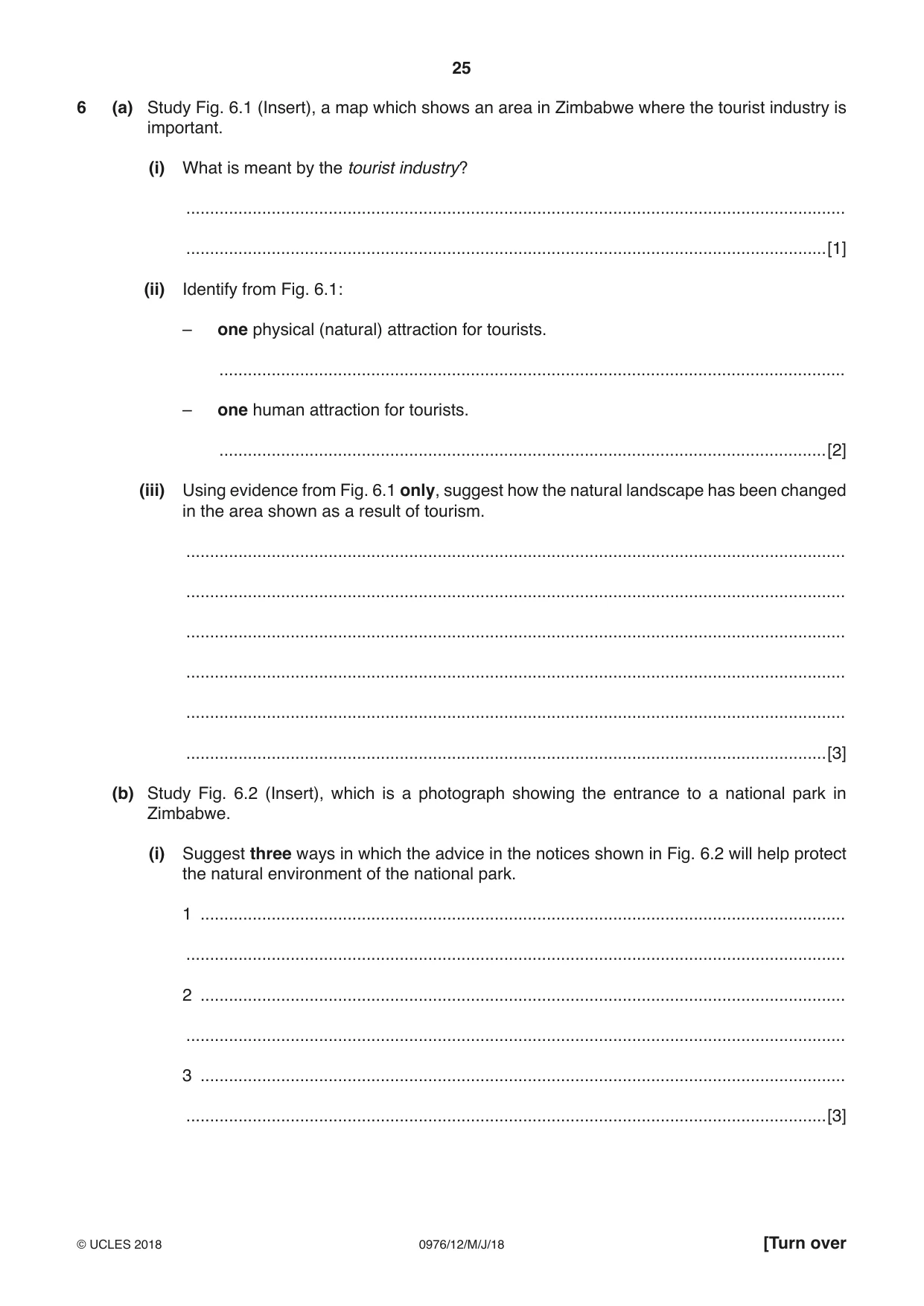Cambridge IGCSE Geography (9-1) 0976 2018 May/June Paper 1 · Variant 2 question paper, page 25 of 32