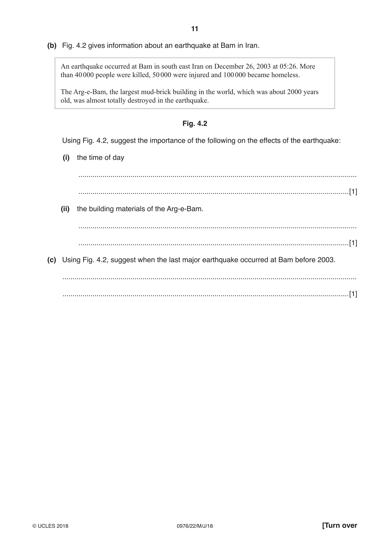 Cambridge IGCSE Geography (9-1) 0976 2018 May/June Paper 2 · Variant 2 question paper, page 11 of 20