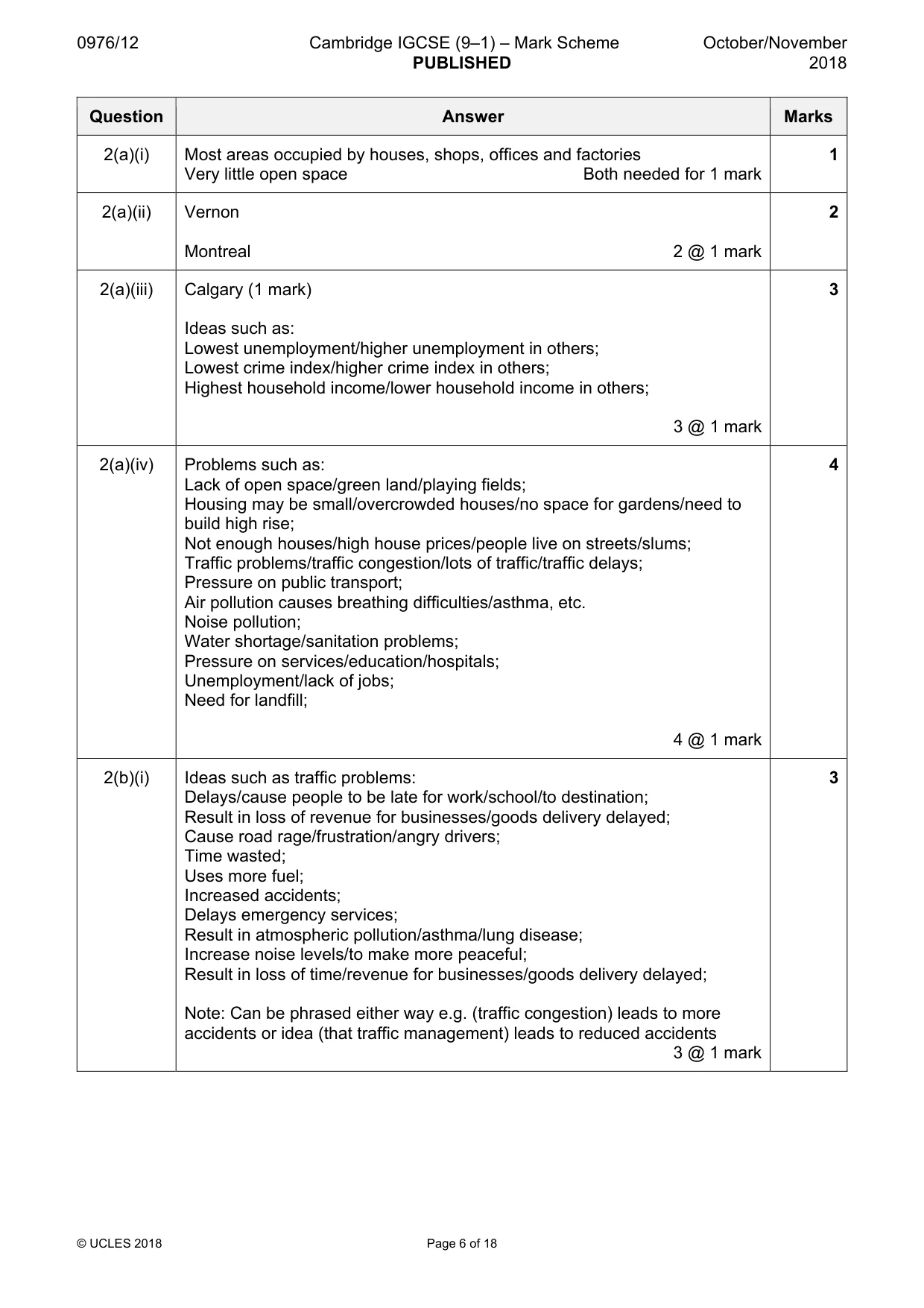 Mark scheme, page 6 of 18
